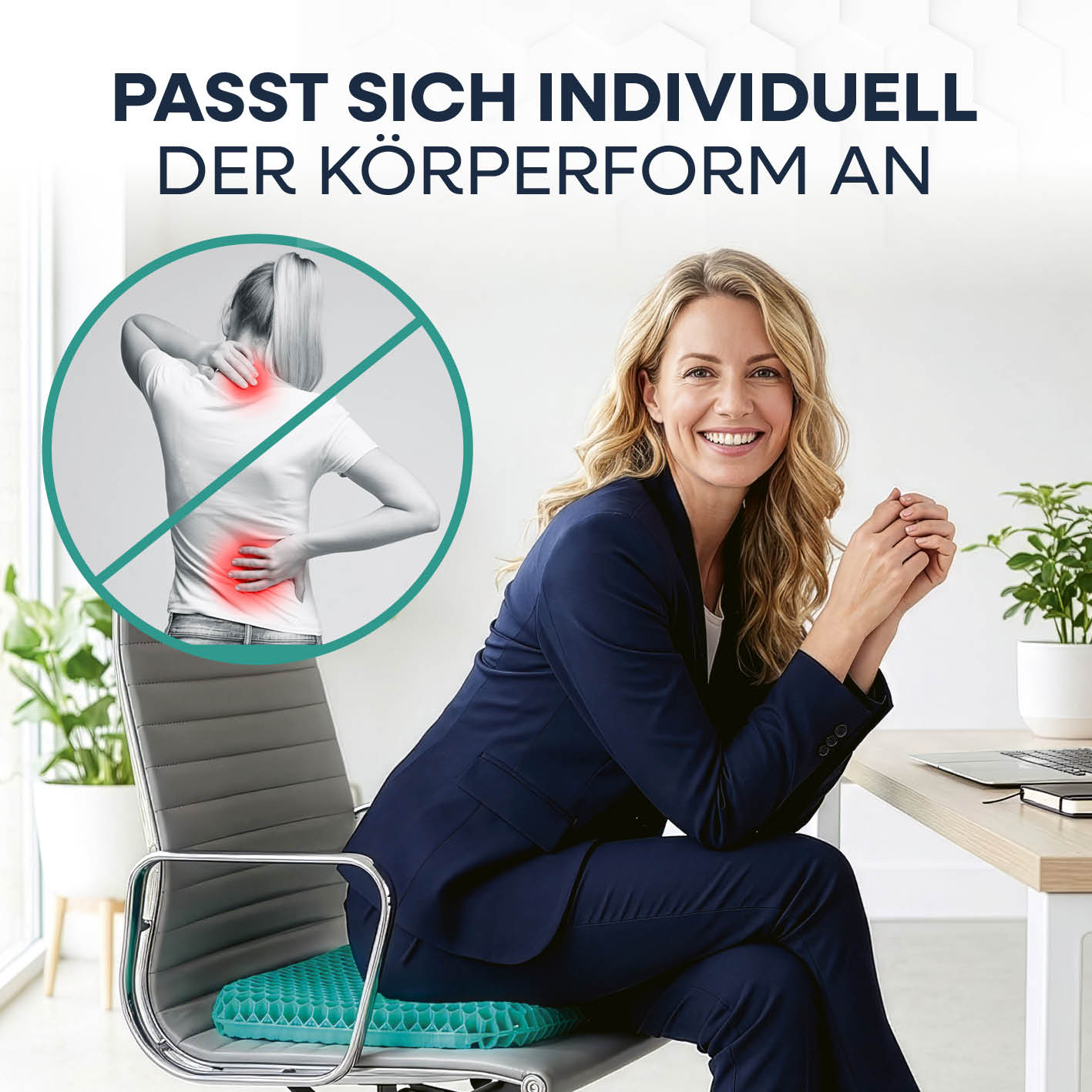 Komfort-Sitzkissen mit Wabenstruktur