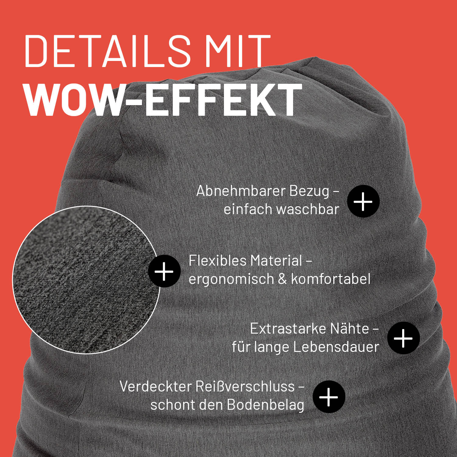 Flexi Comfort Sitzsack (320 L) - indoor - Dunkelgrau
