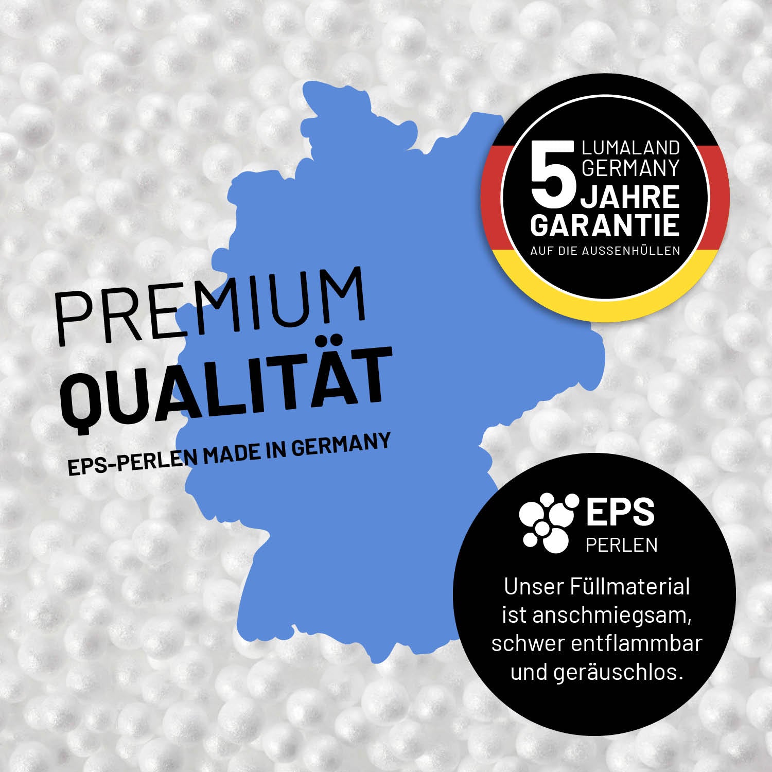 Flexi Comfort Sitzsack (320 L) Rot mit hochwertigem EPS-Füllmaterial, 5 Jahre Garantie, gefertigt in Deutschland für besten Komfort.