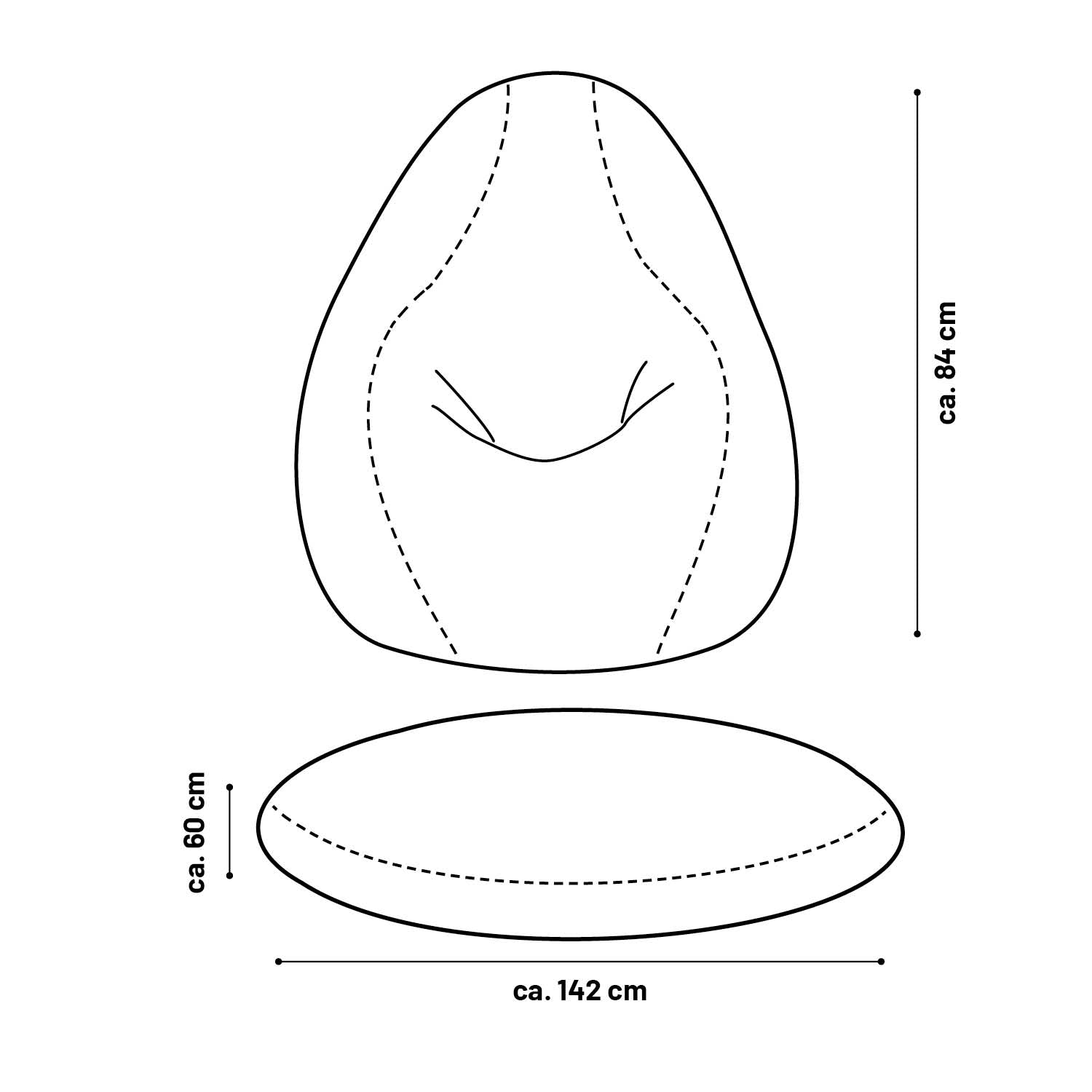 Flexi Comfort Sitzsack (320 L) in Rot mit Maßen 142x84x60 cm, ideal für drinnen und flexiblen Komfort.