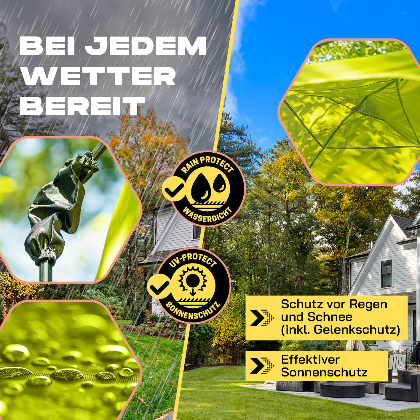 Pop up Pavillon - Grün wasserdicht, wetterfest mit UV-Schutz für Schutz vor Regen, Schnee und Sonne bei jedem Wetter.