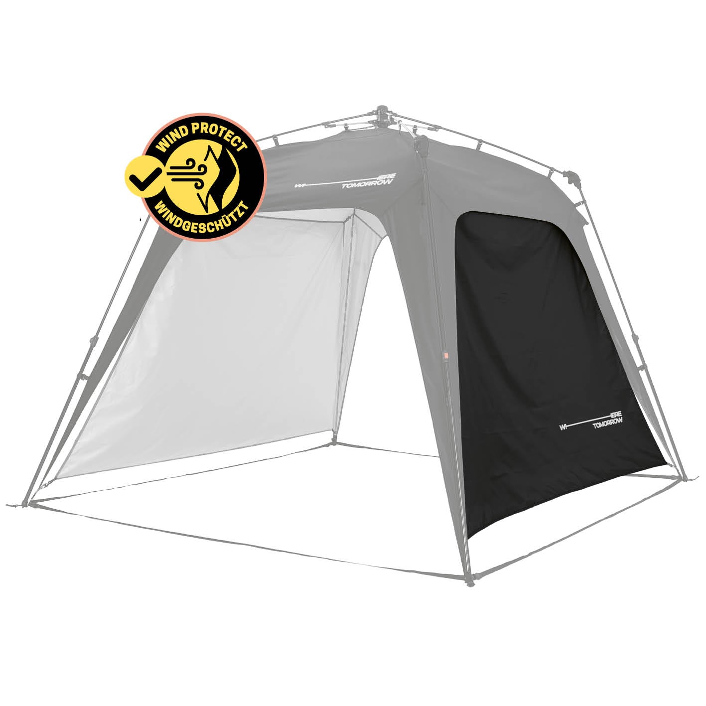 Pop Up Pavillon Gartenzelt - Seitenwand - Schwarz aus robustem 190T Polyester sorgt für sicheren Windschutz und Wetterschutz.