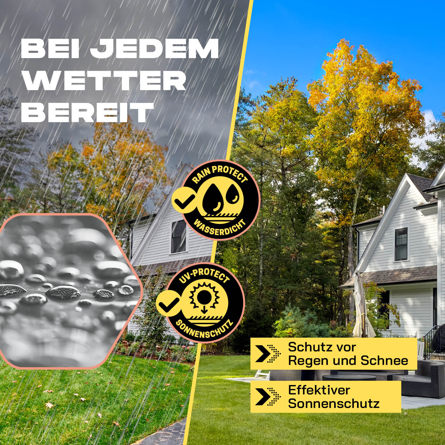 Pop Up Pavillon Gartenzelt - Seitenwand - Hellgrau
