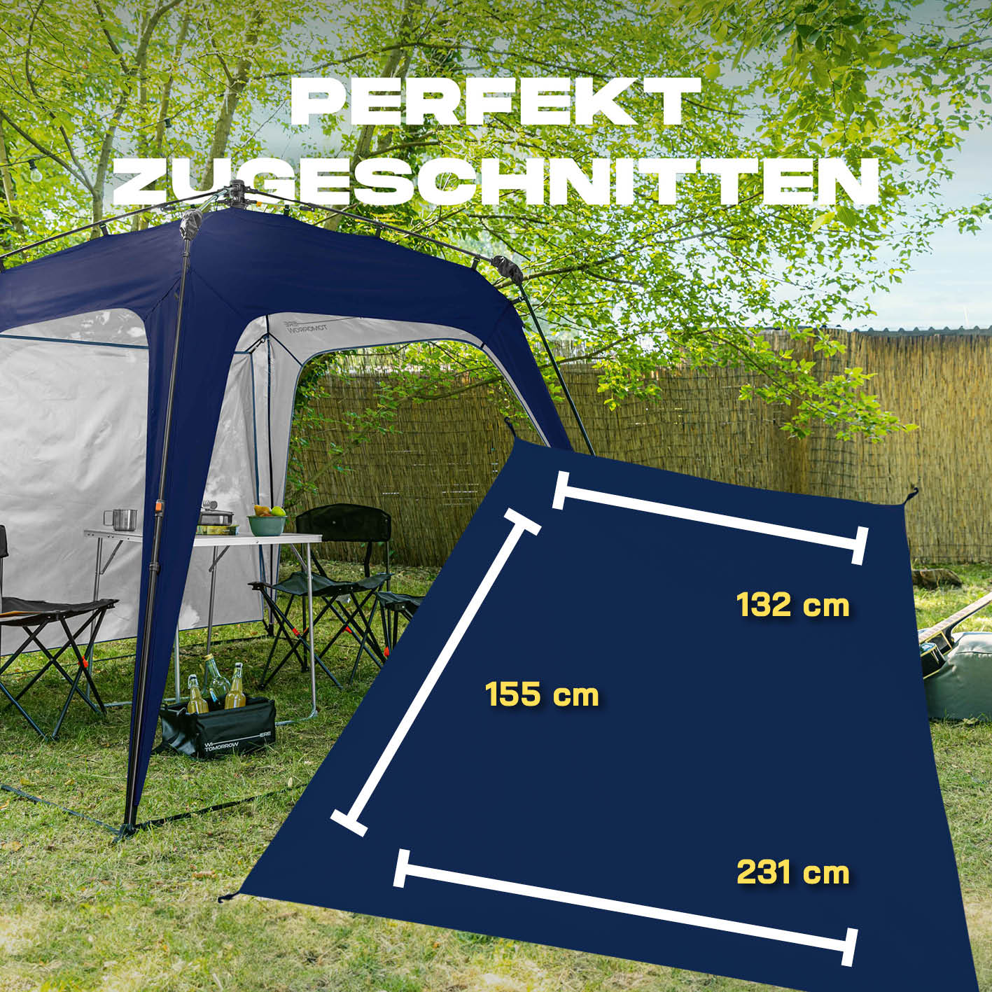 Pop Up Pavillon Gartenzelt - Seitenwand - Navy