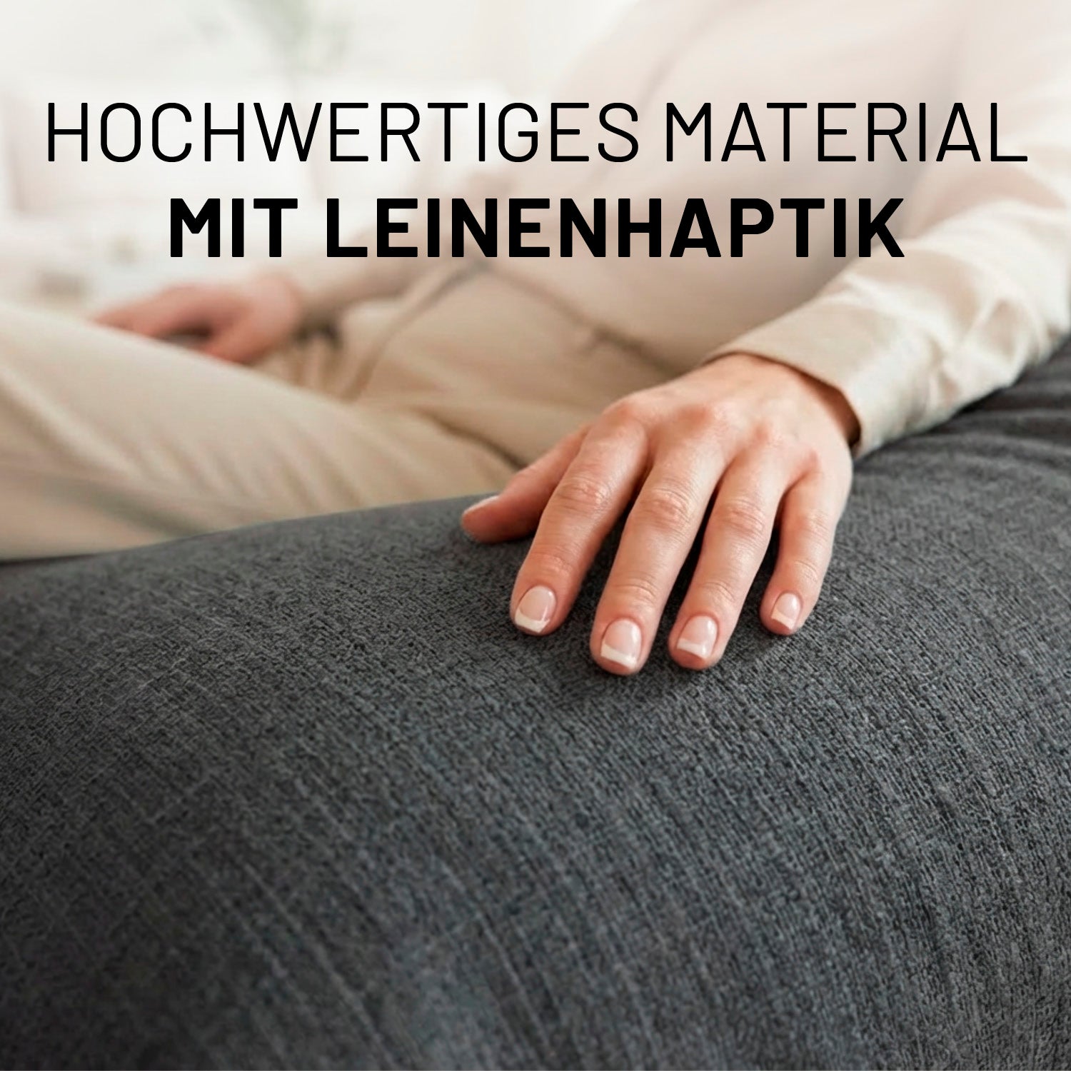 Sitzsack Interior Line (370 L) - indoor - Dunkelgrau mit hochwertiger Leinenoptik und angenehmer Haptik für gemütliches Sitzen.