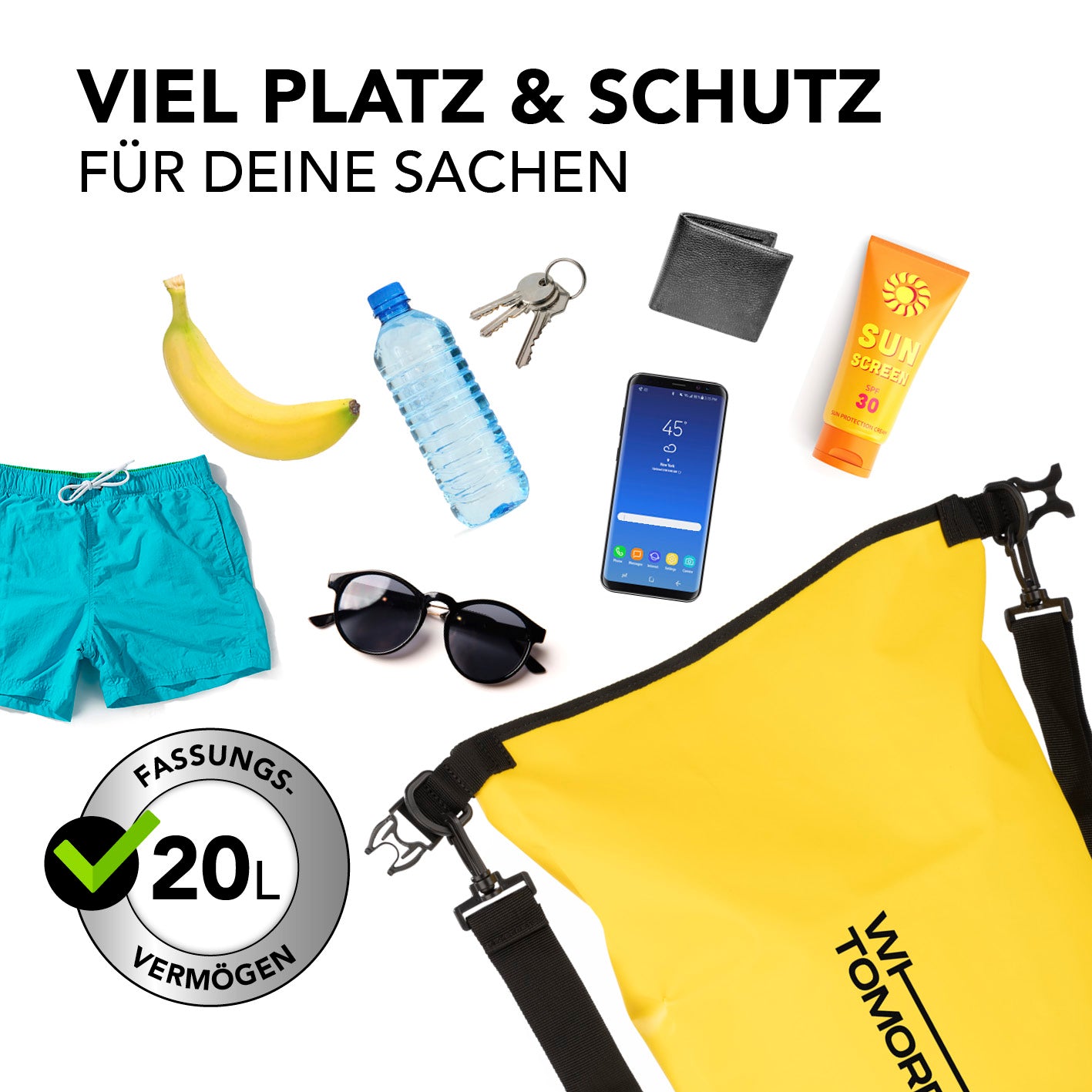 Dry Bag 20L - Style 02 - Gelb