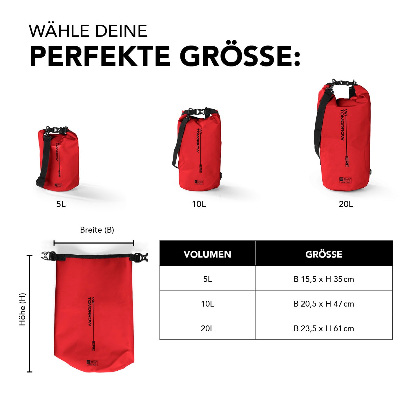 Dry Bag 10L - Style 02 - Rot