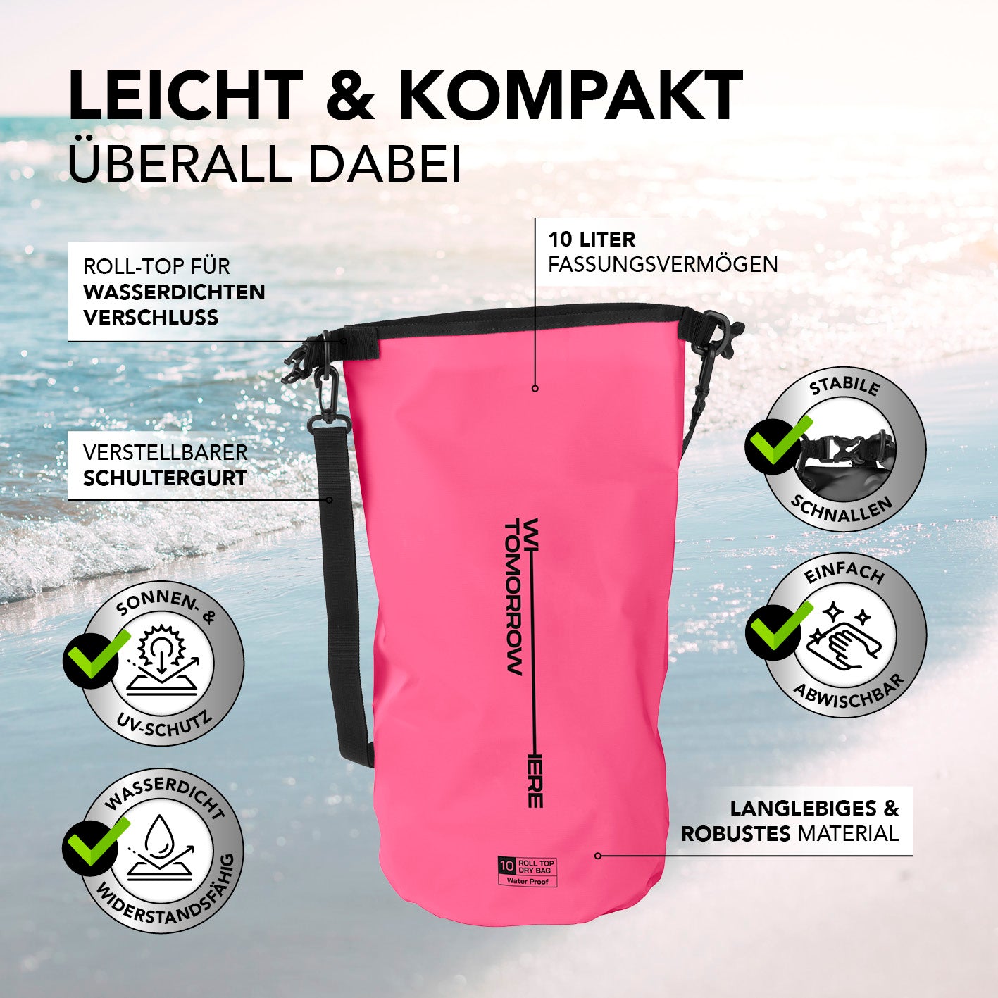 Dry Bag 10L - Style 02 - Pink
