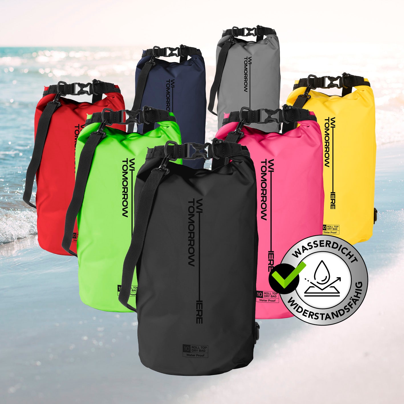 Dry Bag 10L - Style 02 - Schwarz