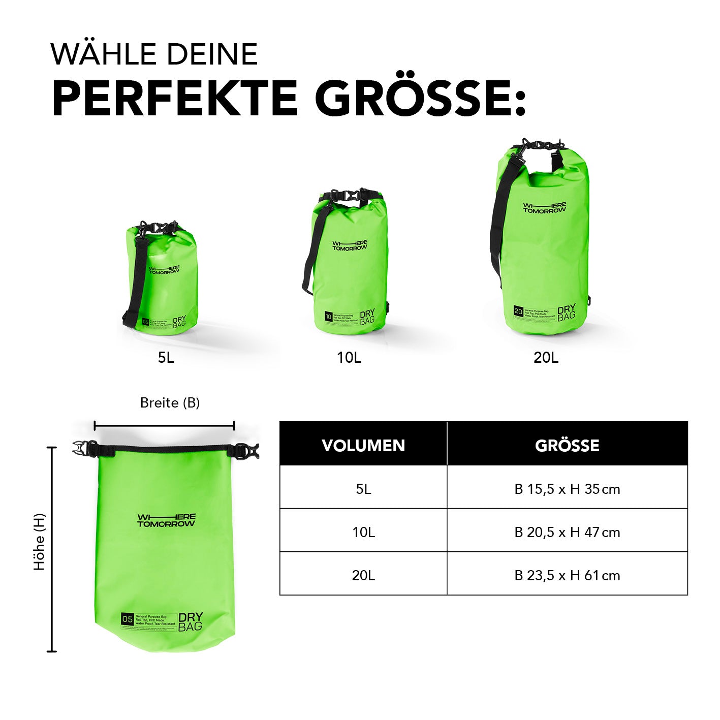 Dry Bag 10L - Style 01 - Grün