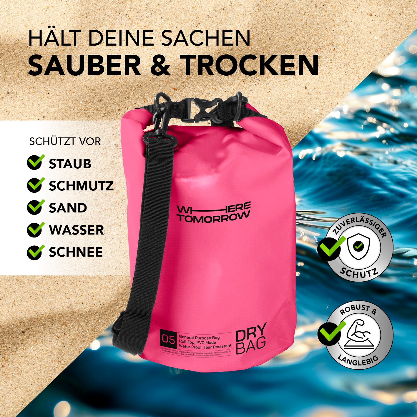 Dry Bag 5L - Style 01 - Pink