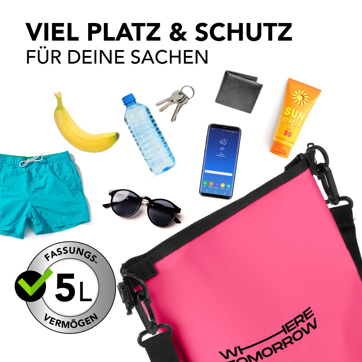 Dry Bag 5L - Style 01 - Pink