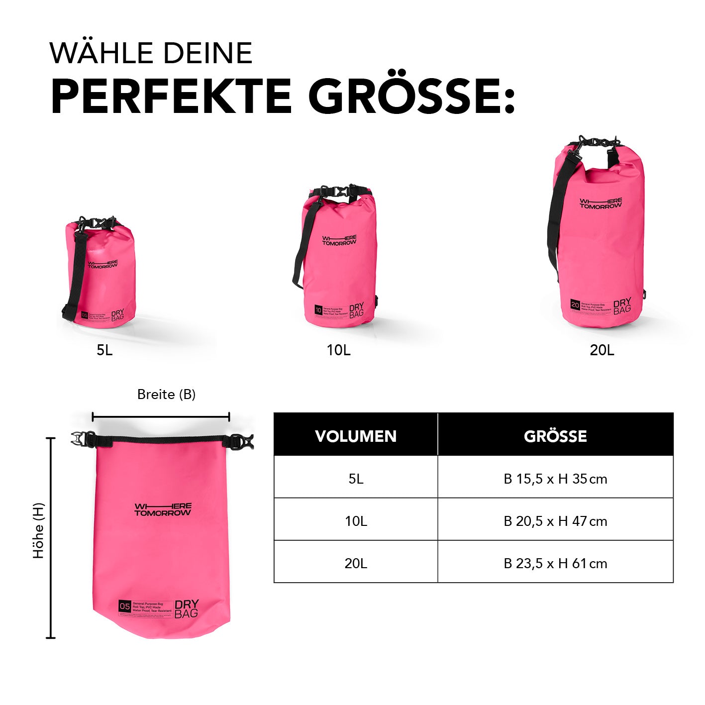 Dry Bag 5L - Style 01 - Pink