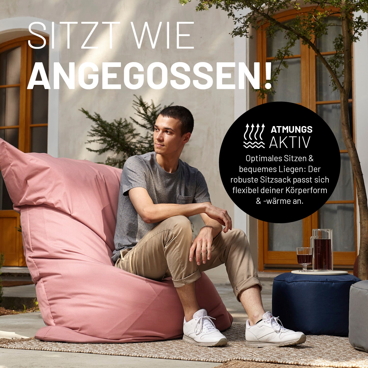 Sitzsack Classic XXL (380 L) - indoor & outdoor - Pastell Pink
