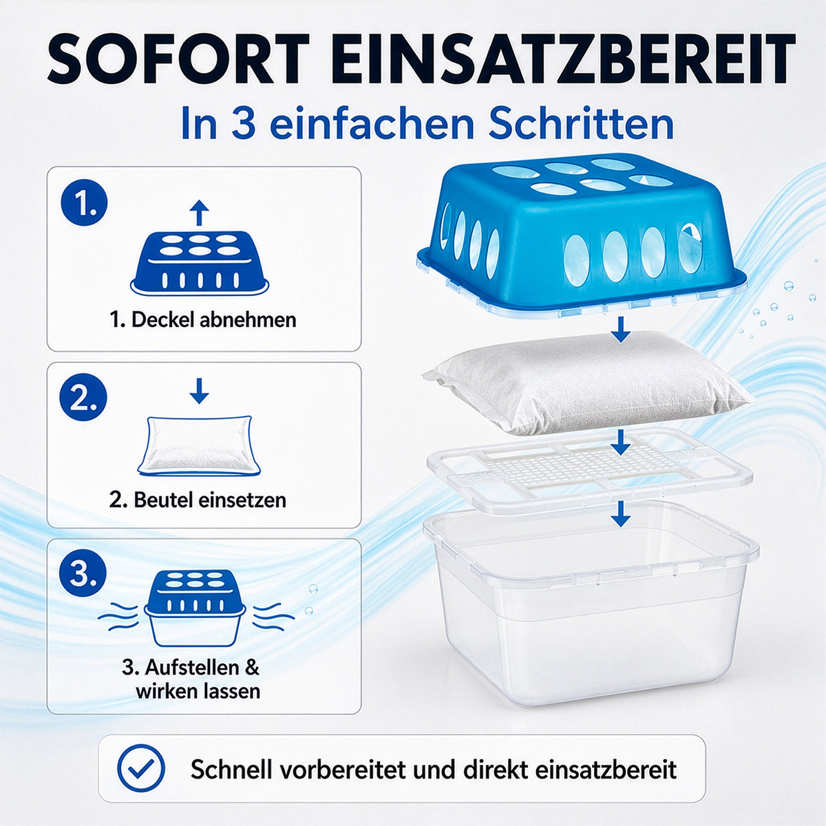 Luftentfeuchter-Set, 2 Behälter inkl. 4 Beutel