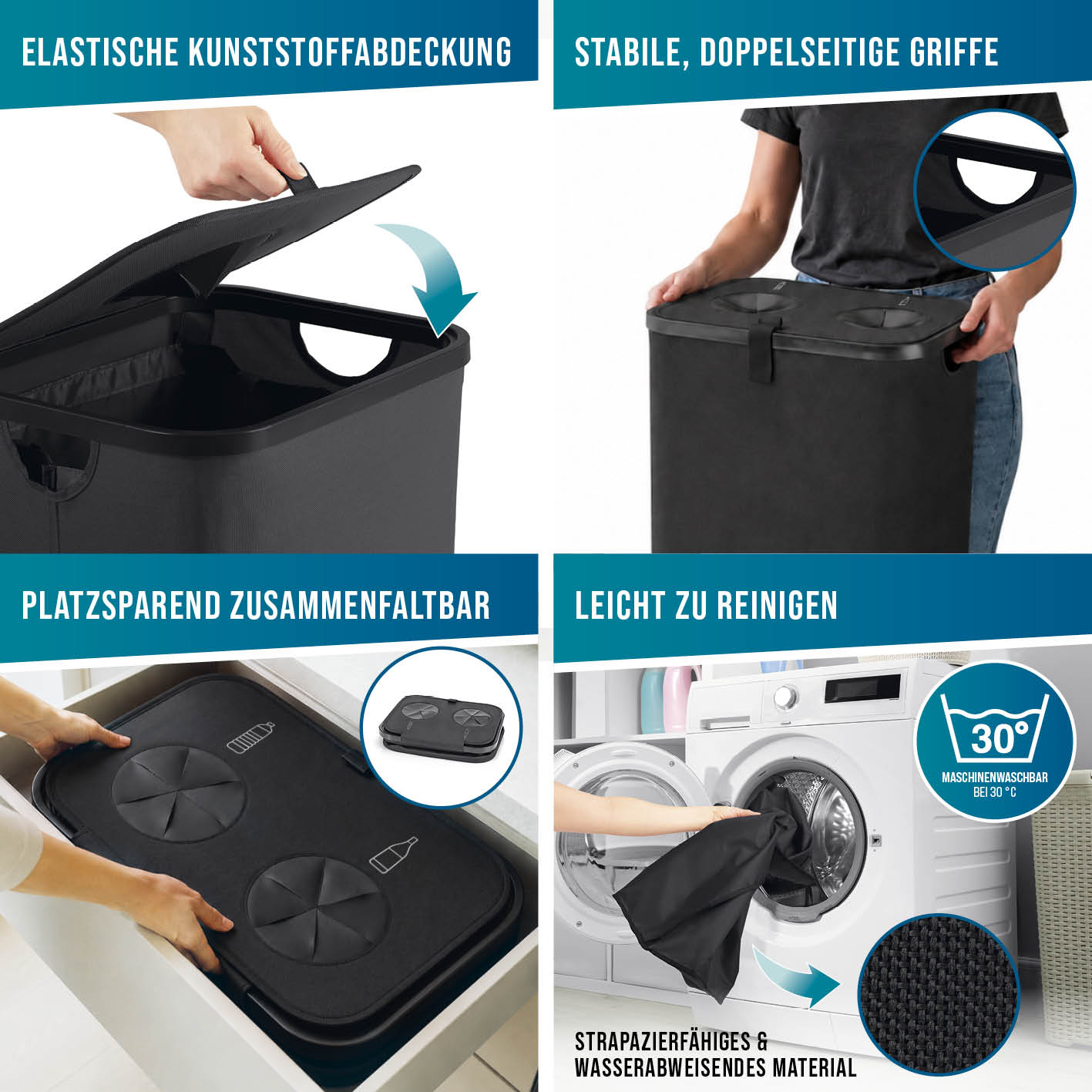 2in1 Glas- & Pfandflaschen-Sammelbehälter