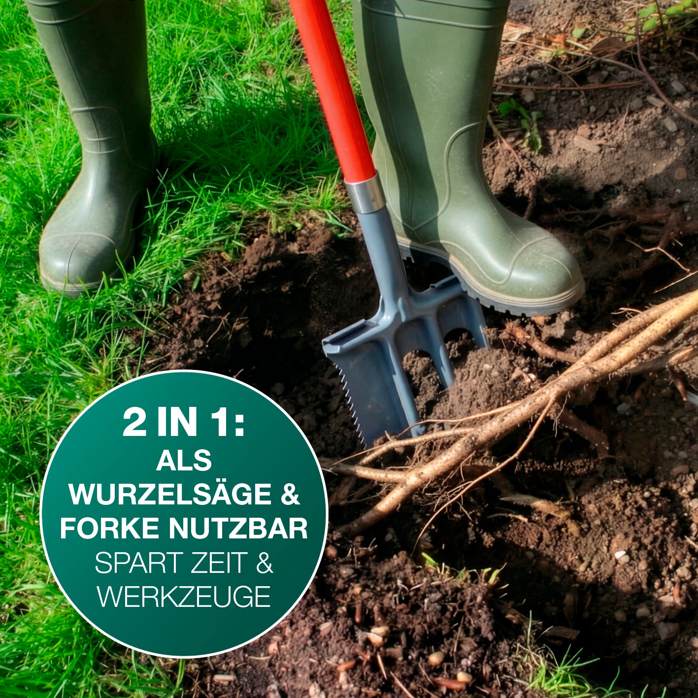 Gartenwerkzeug-Set mit Wurzelsägefunktion - 2-tlg.