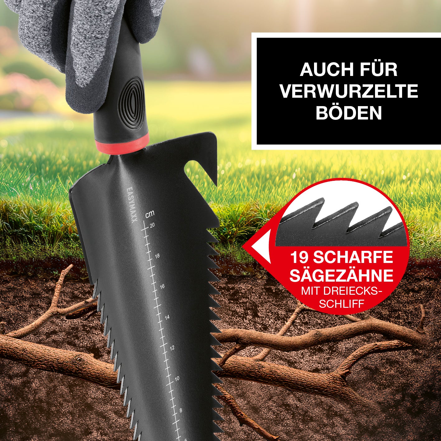 Gartenwerkzeug-Set mit Wurzelsägefunktion - 3-tlg.