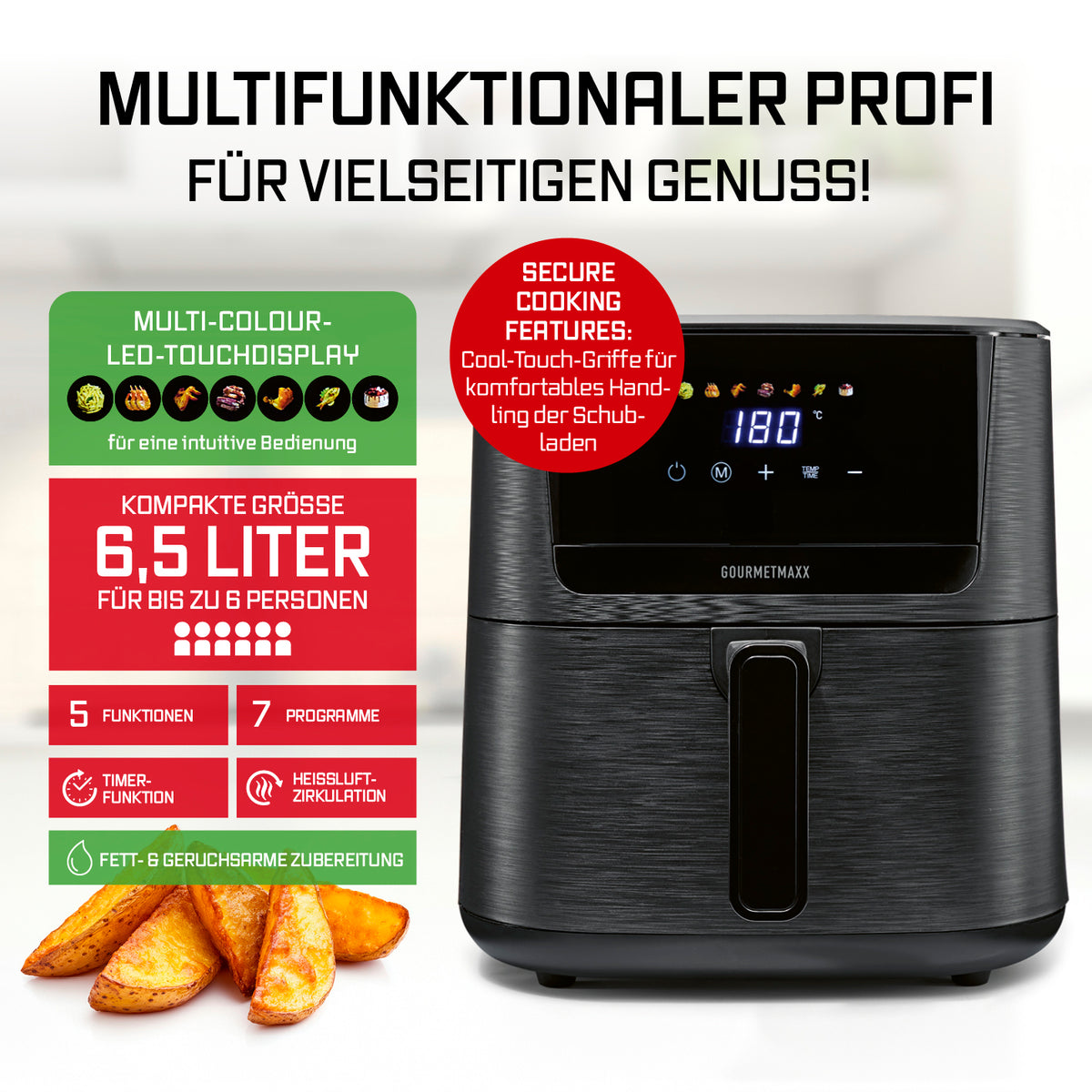 Heißluftfritteuse 6,5 Liter