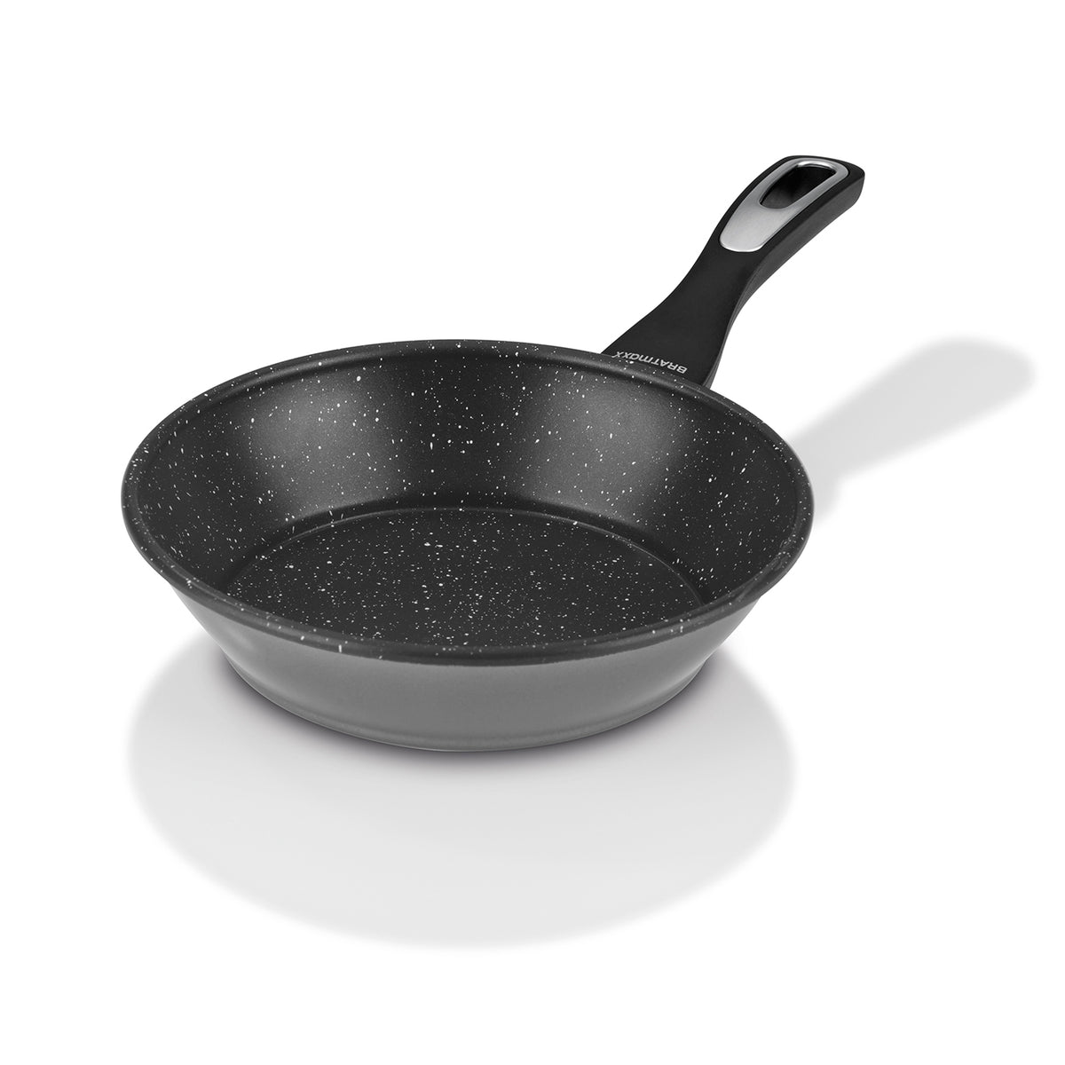 Keramik-Pfanne - 20 cm - Anthrazit mit gesprenkelter Innenfläche und langem Griff
