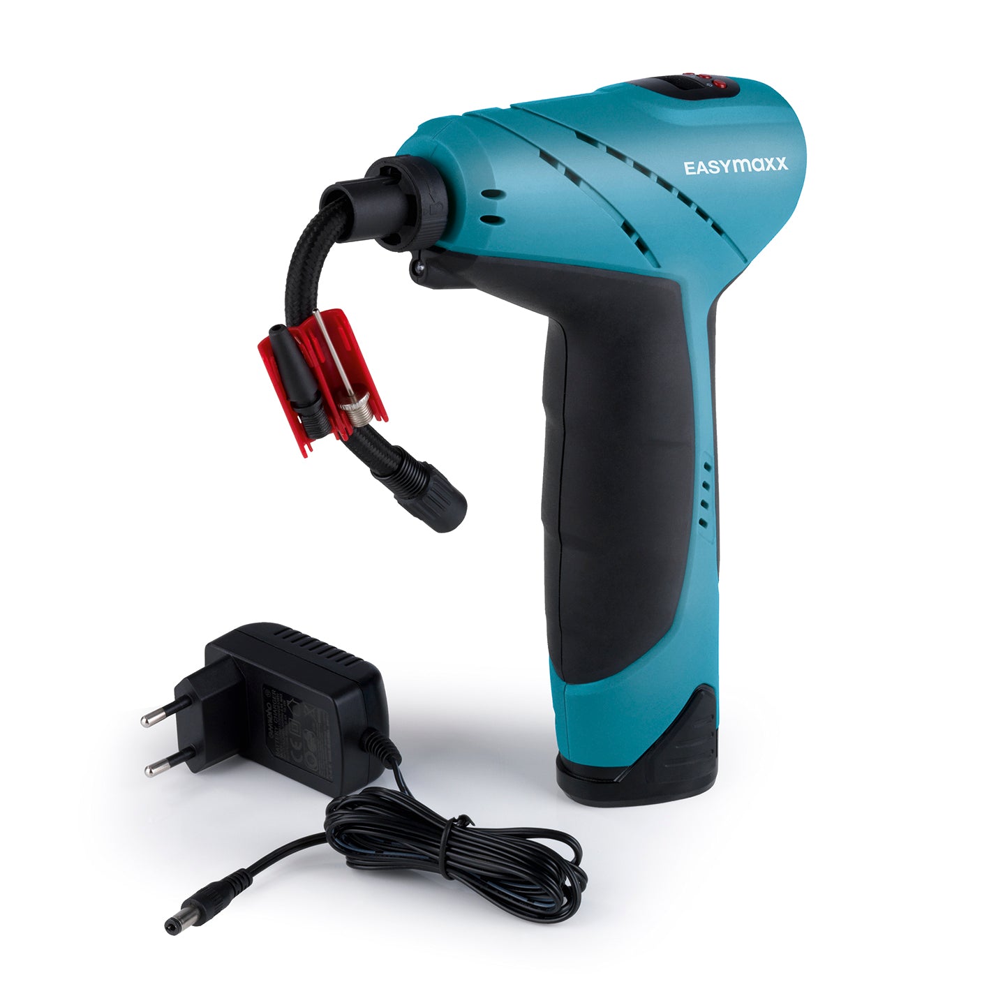 Akku-Handkompressor mit LED-Beleuchtung - blau/schwarz