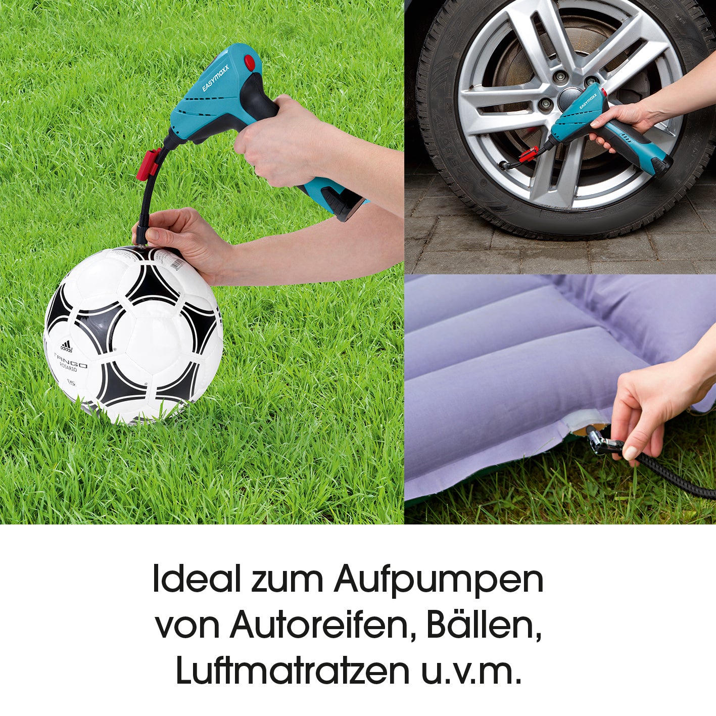 Akku-Handkompressor mit LED-Beleuchtung - blau/schwarz