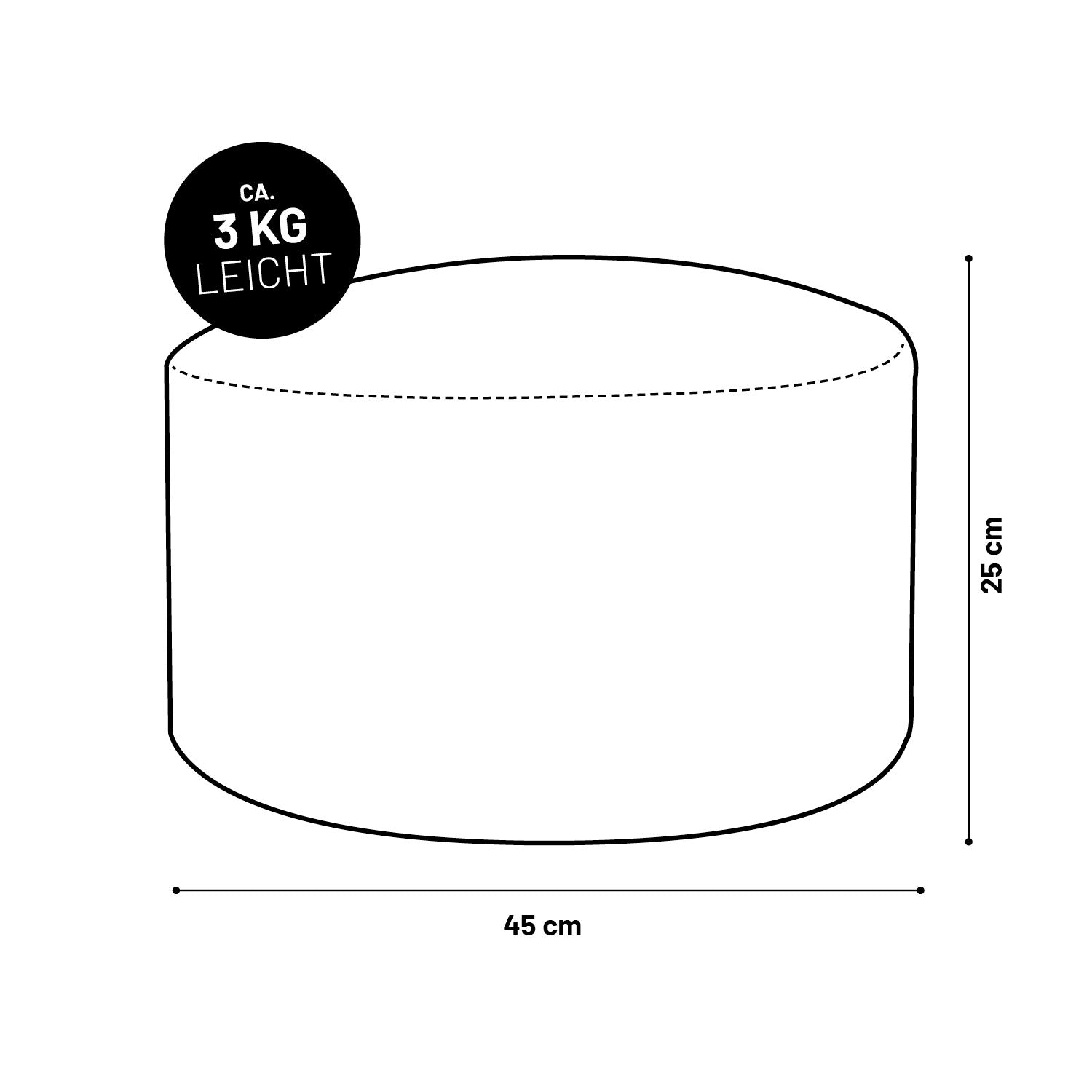 Sitzsack Pouf aus der LUMALAND Teddy-Reihe - Beige