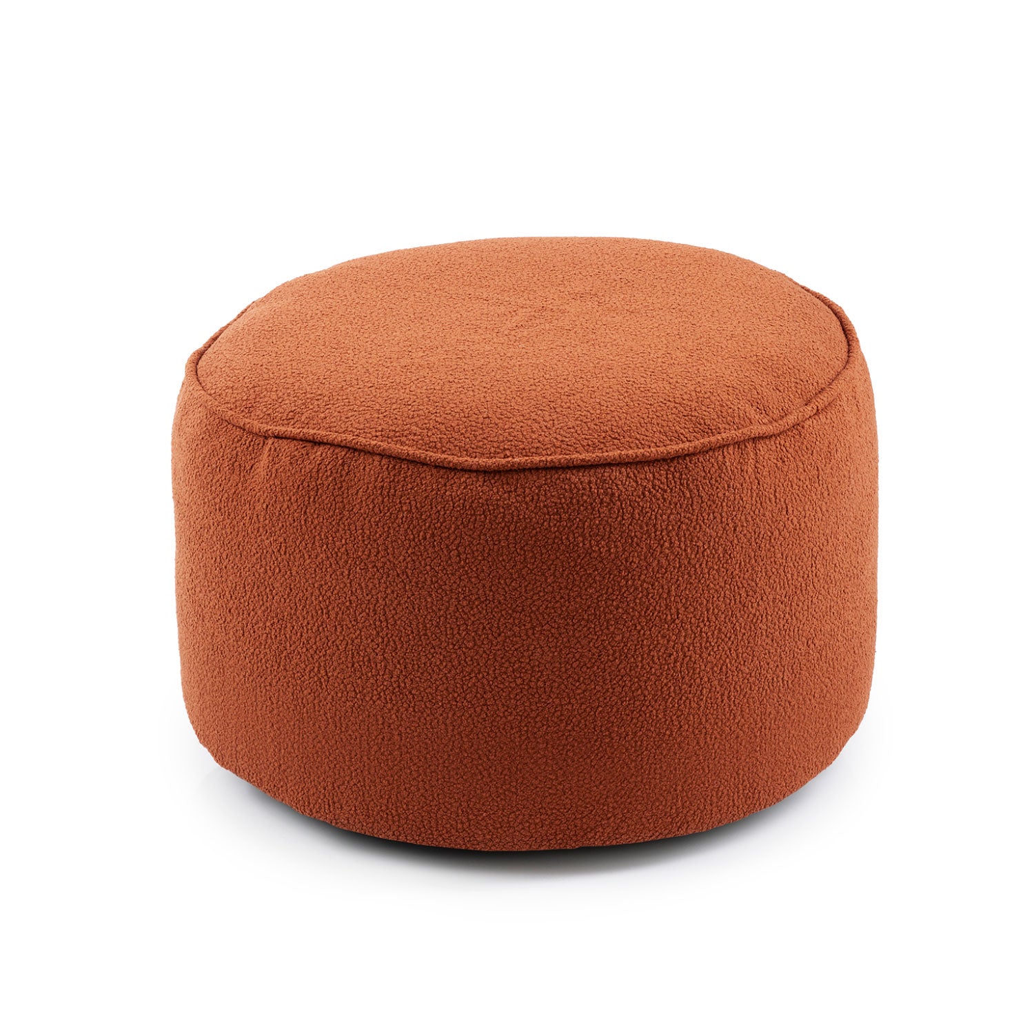 Sitzsack Pouf aus der LUMALAND Teddy-Reihe - Terracotta, kompakt, plüschig, vielseitig als Sitzhocker oder Fußschemel nutzbar.