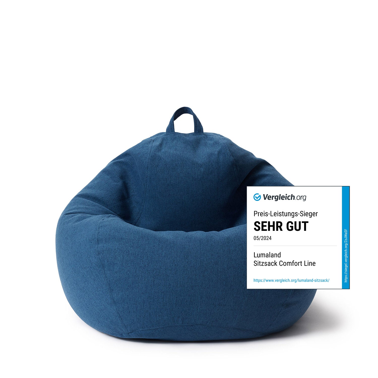 Comfort Line Sitzsack L (185 L) - indoor - Dunkelblau in klassischer Form mit weichem, hochwertigem Material für modernes Zuhause.