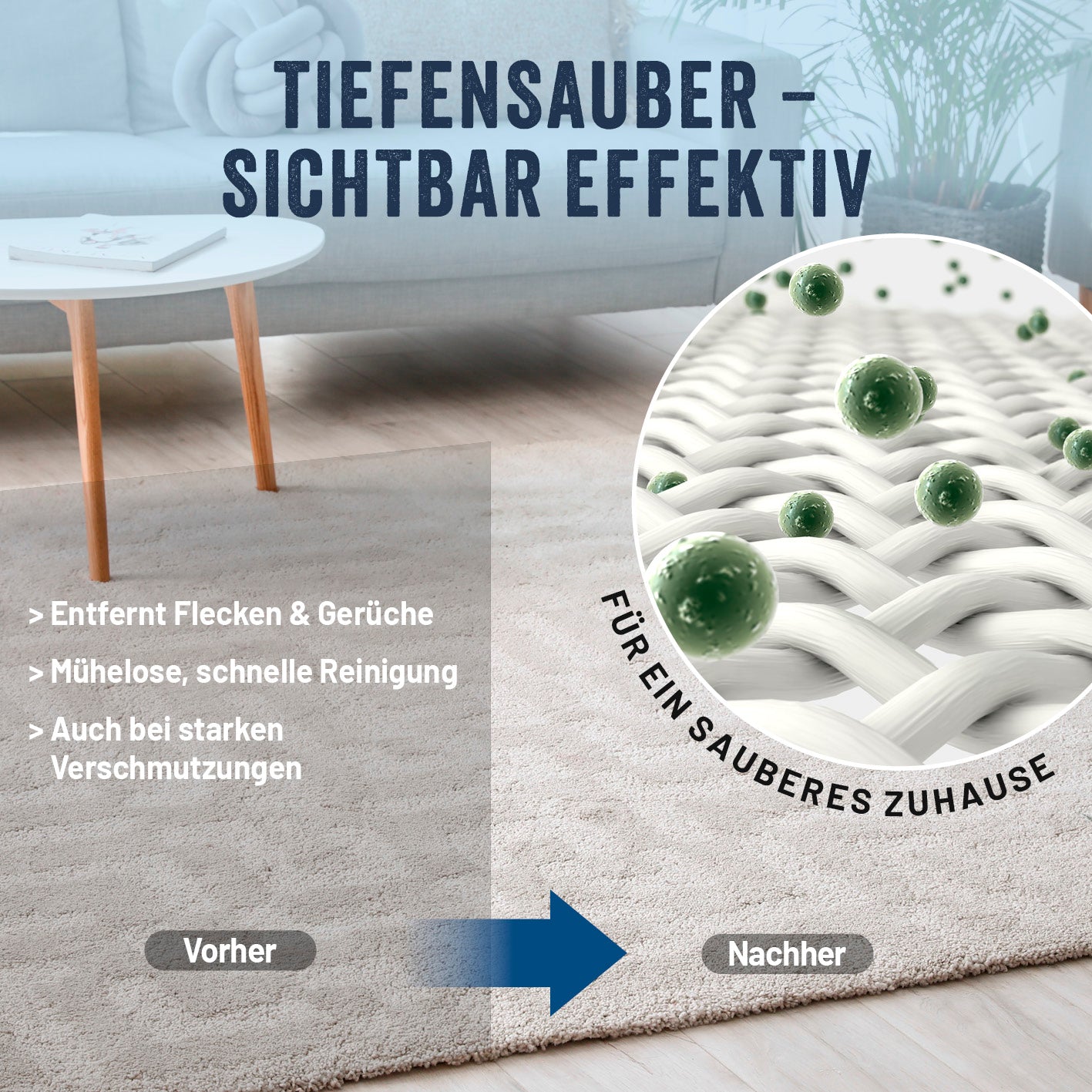 Teppich- & Polsterreiniger-Konzentrat - 1 Liter entfernt Flecken und Gerüche gründlich, effektiv für Teppiche, Sofas und Autositze.