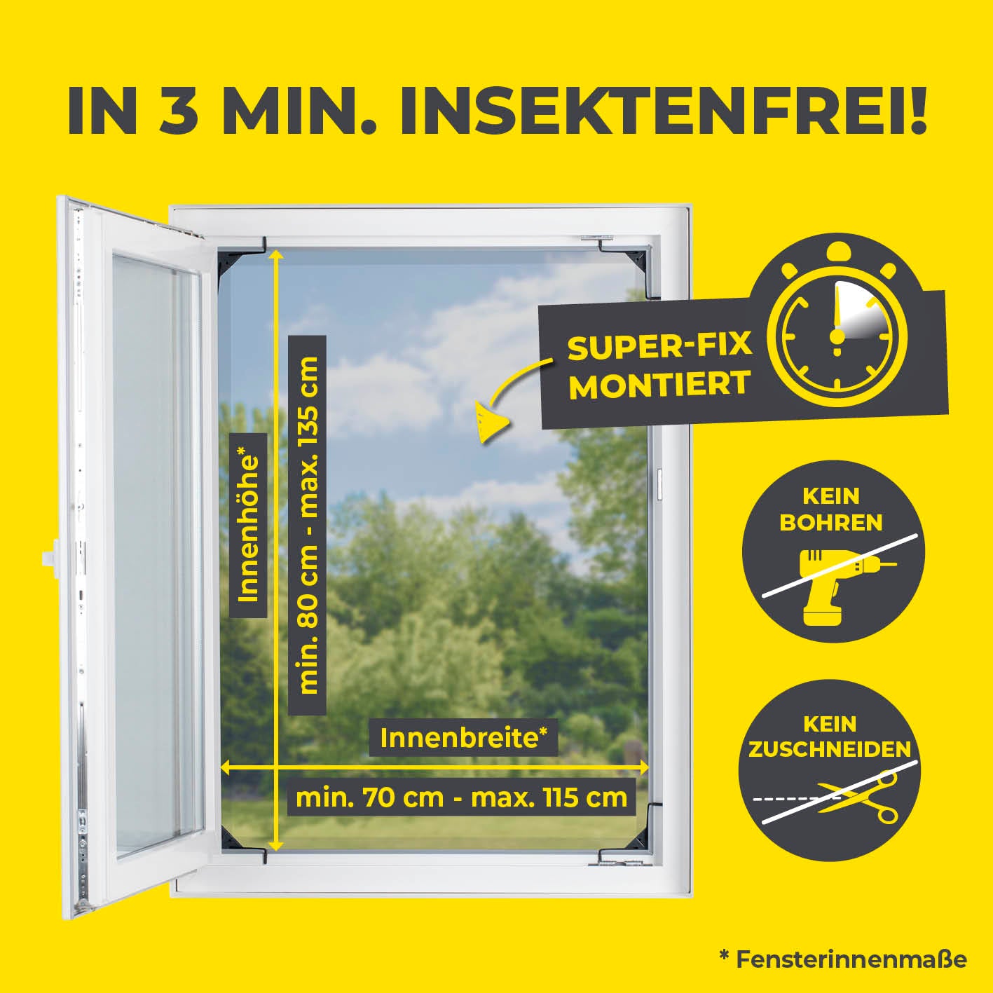 Teleskop-Insektenschutzgitter mit integriertem Netz - anthrazit