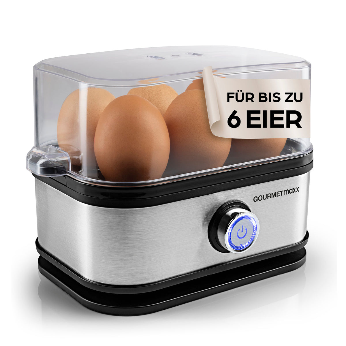Immer perfekte Eier genießen – mit dem GOURMETmaxx Design-Eierkocher!