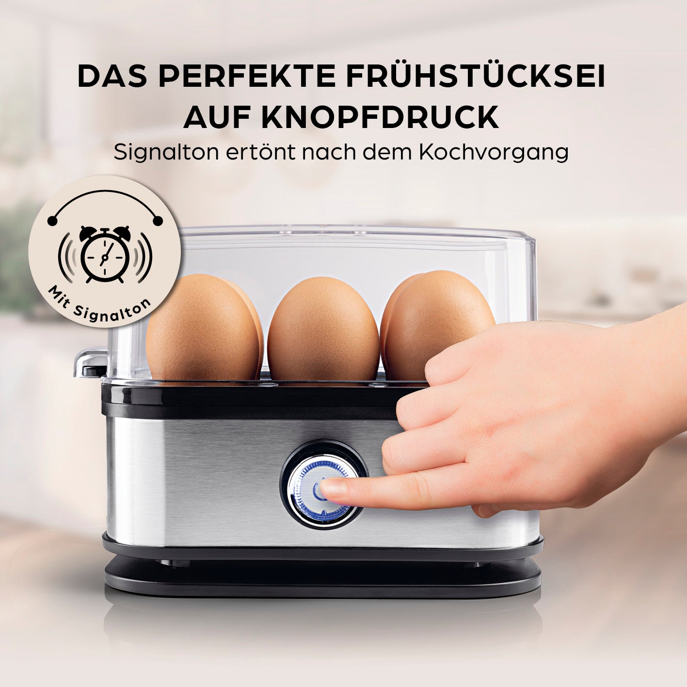 Design-Eierkocher 6 Eier - Edelstahl