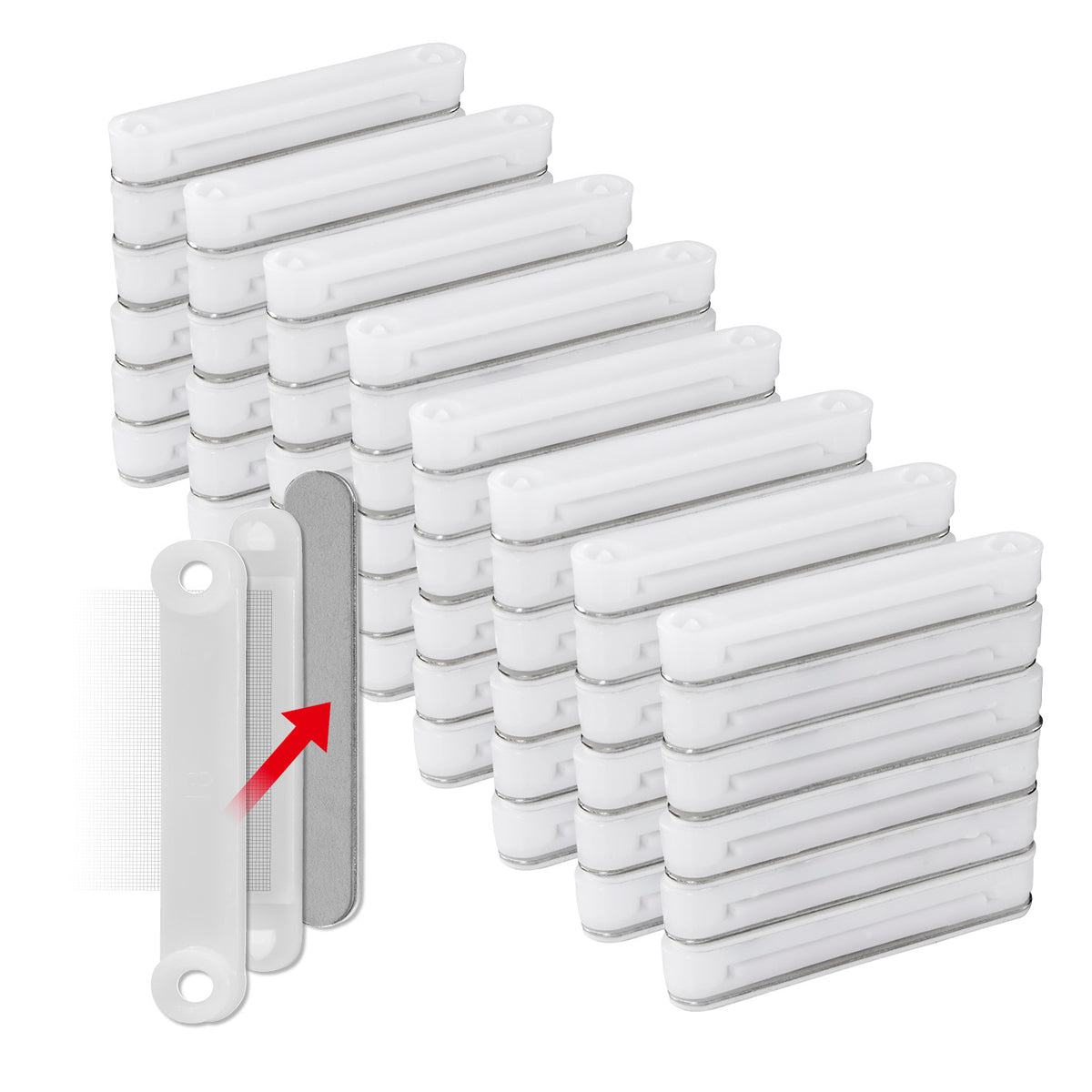 Magnet-Set für EASYmaxx Insect Protect Insektenschutzgitter - 48 Stück mit weißen Magnetverschlüssen