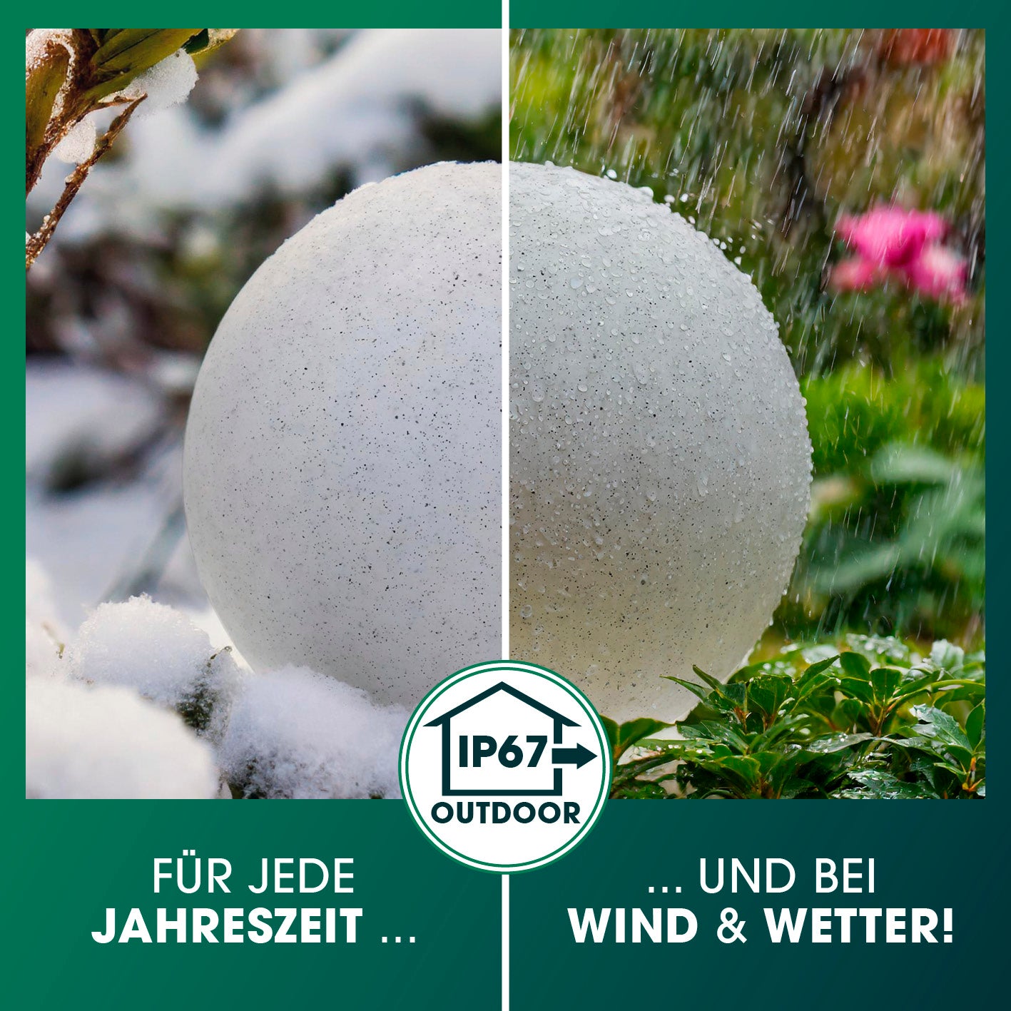 Solar-Dekostein mit Fernbedienung & Farbwechsel - 2er-Set zeigt wasser- und wetterfeste Leuchte für alle Jahreszeiten, Galeriebild 3 quadratisch