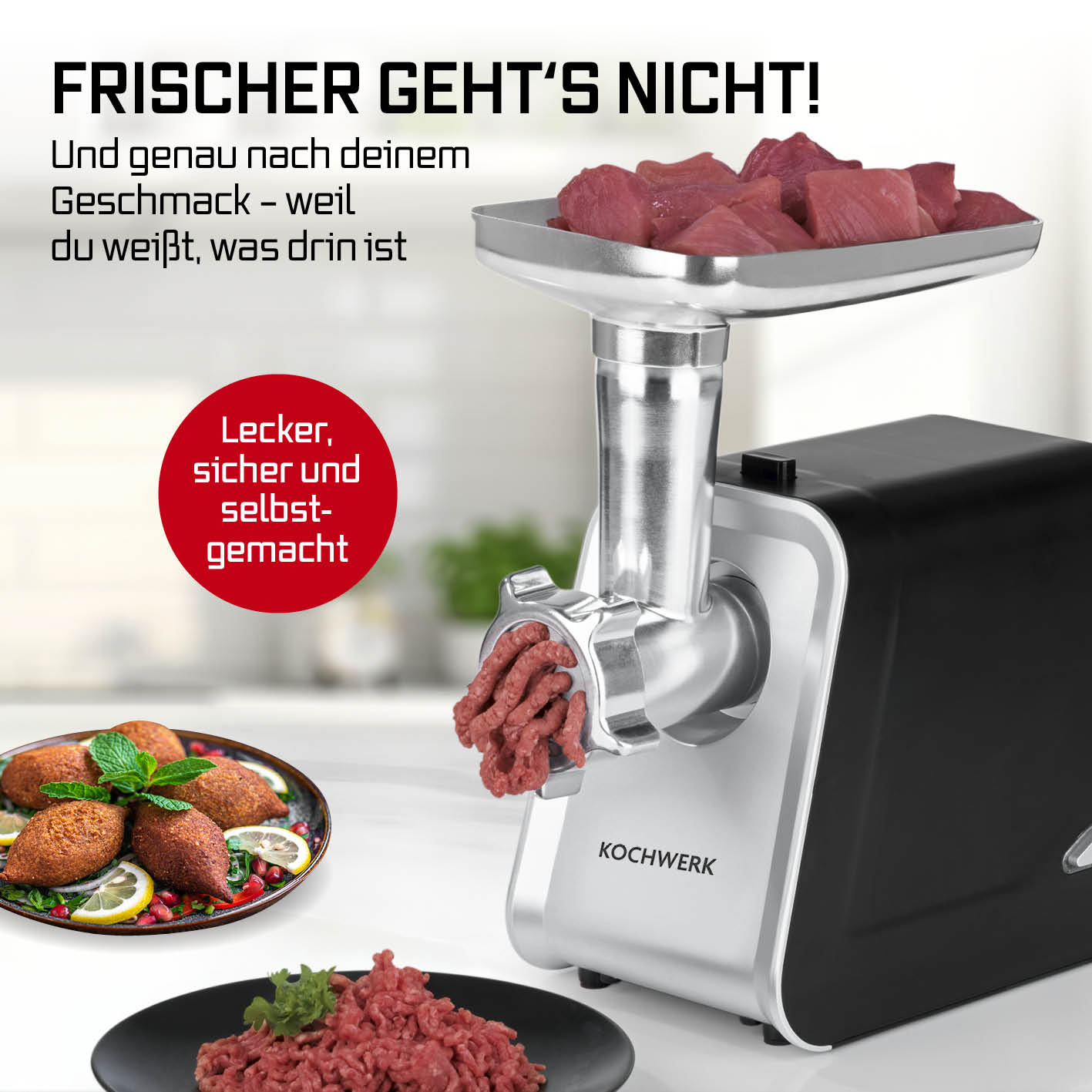 Fleischwolf 4in1 - silber/schwarz