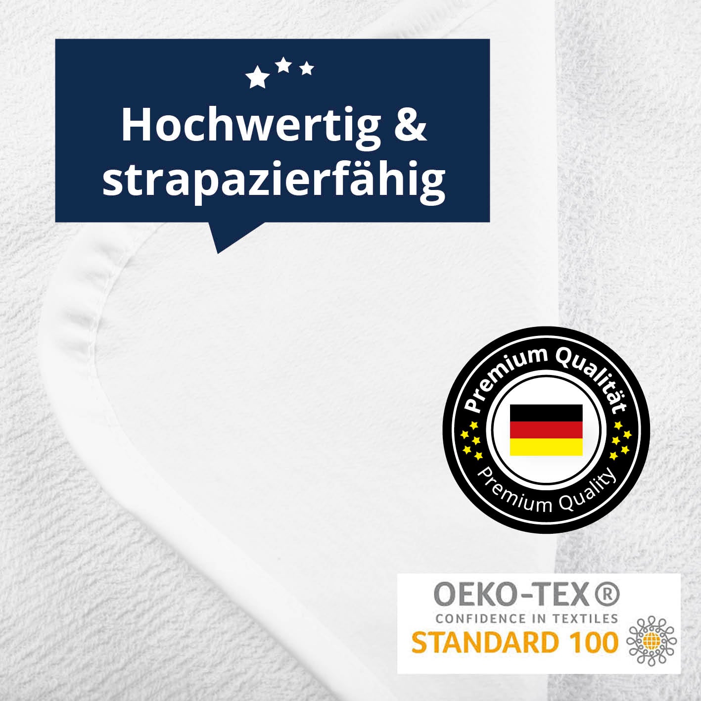 Wasserundurchlässige Matratzenauflage 90x200 cm, hochwertig, strapazierfähig, Premium Qualität, OEKO-TEX zertifiziert, schützt zuverlässig vor Flüssigkeiten.