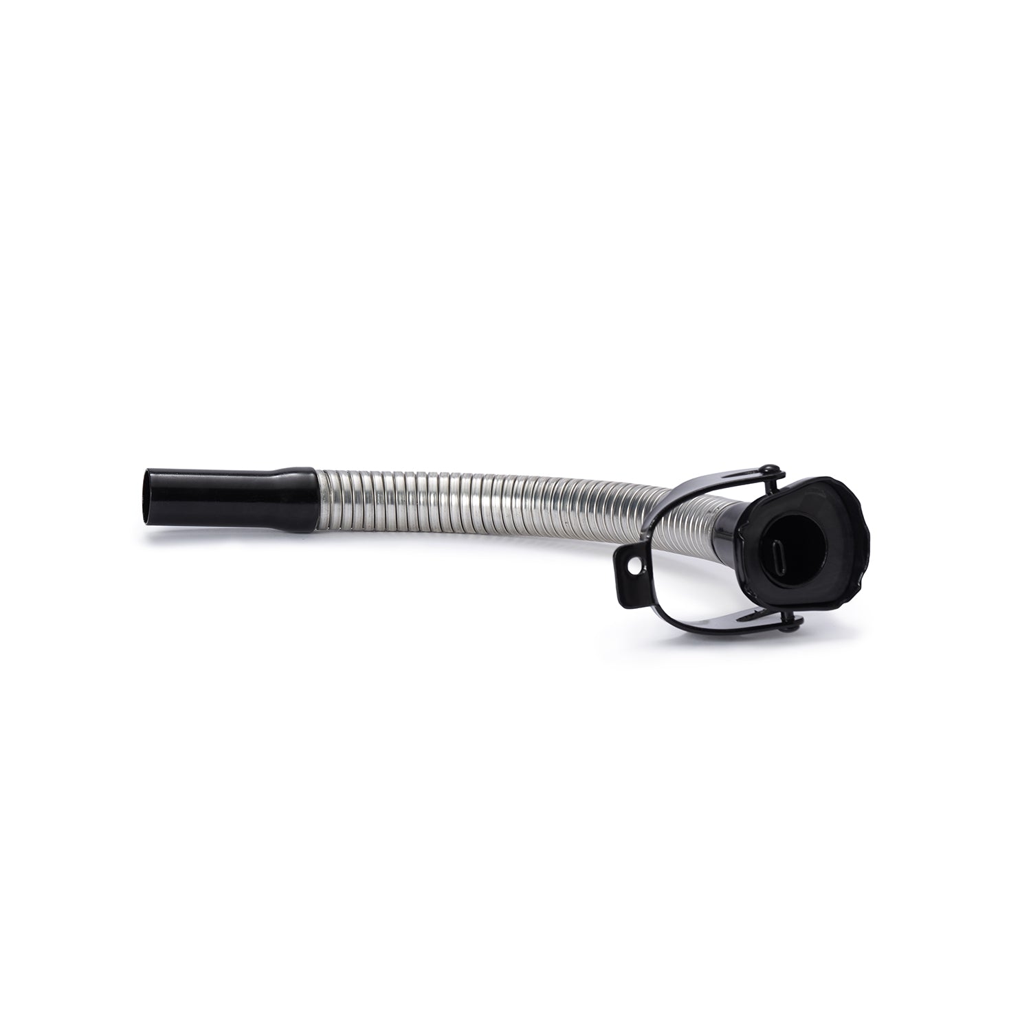 Flexibler Ausgießer für Diesel für Metall-Kraftstoffkanister in Schwarz, ca. 38 cm lang mit internem Filter und Entlüftungskanal.