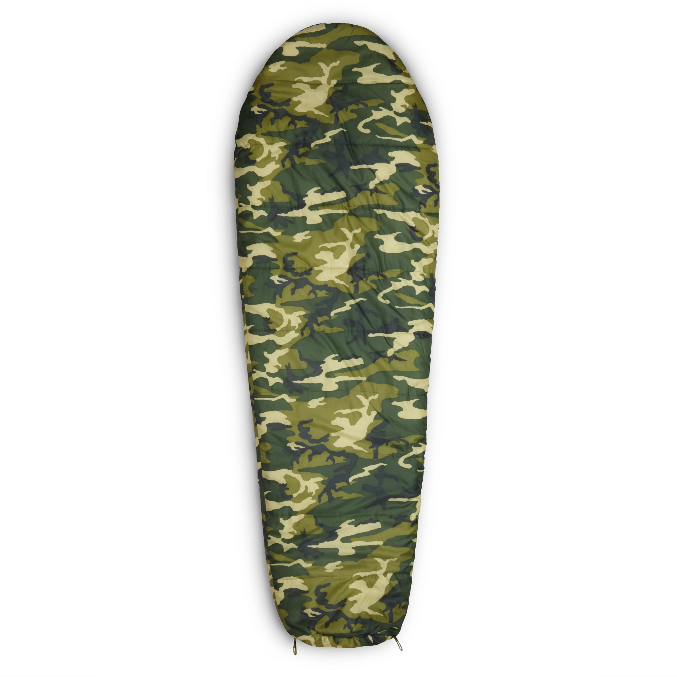 Camping Schlafsack Classic - Mumienschlafsack mit Tasche - 230 x 80 x 55 cm - Camouflage Grün
