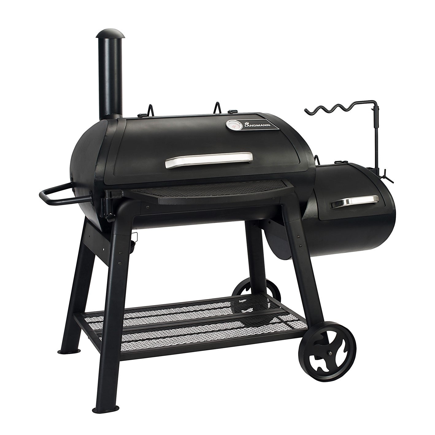 Smoker Vinson 400 mit klassischem Design, emaillierten Grillrosten, 4-in-1 Funktion und robustem Feuerbox-System für vielseitiges Grillen.