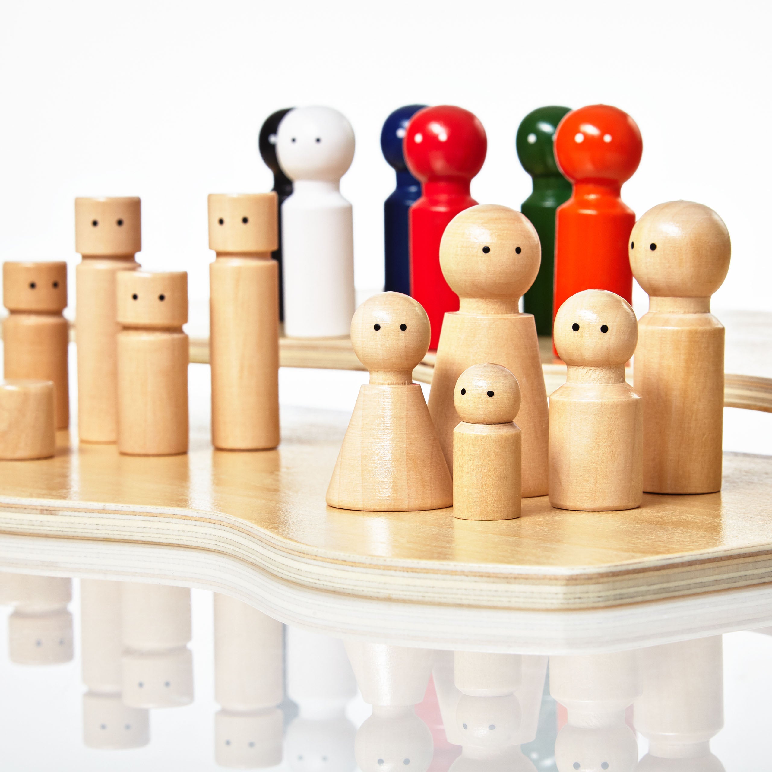 Familienaufstellung Familienbrett Systembrett Set aus Holz - 32 Teile