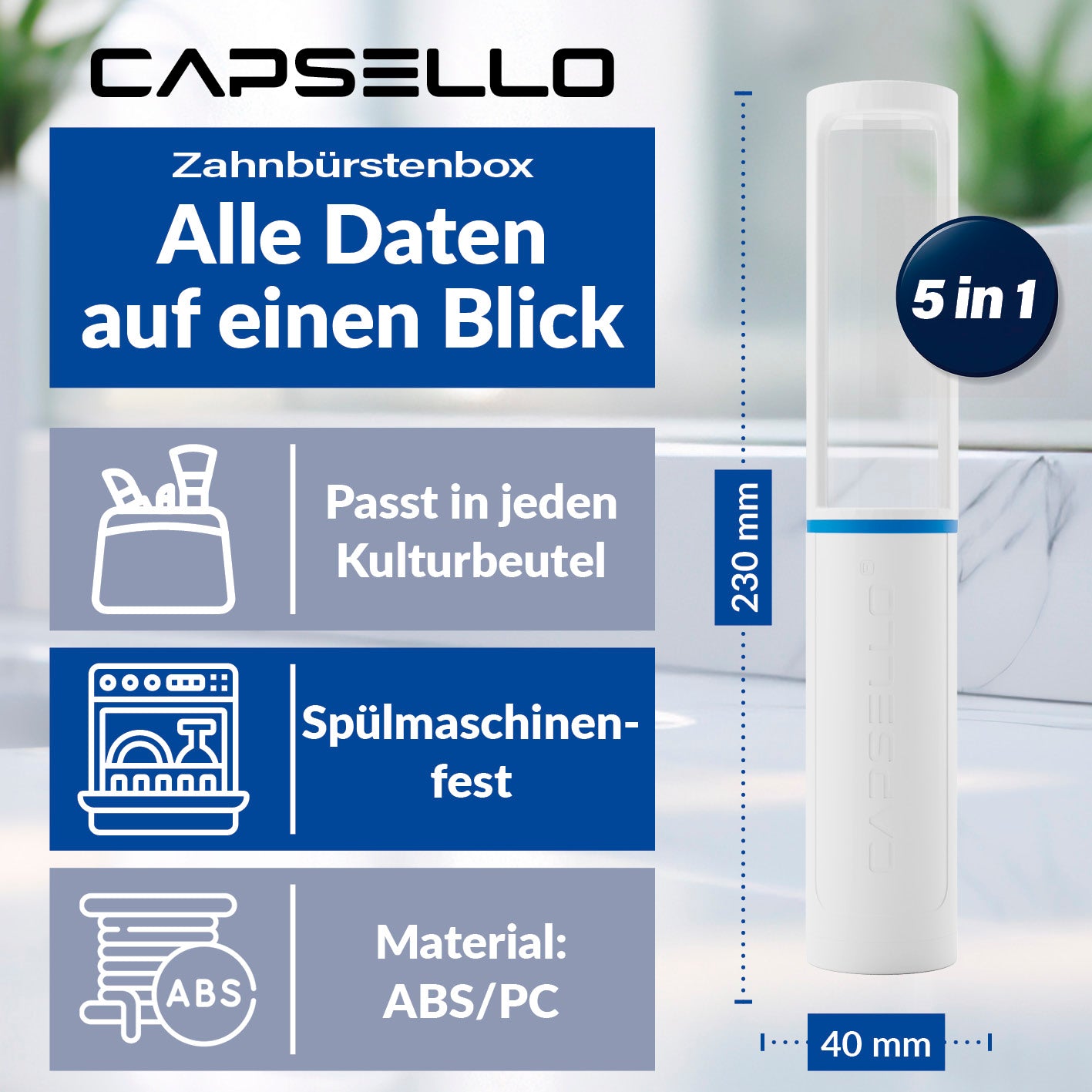 Zahnbürstenbox - weiß