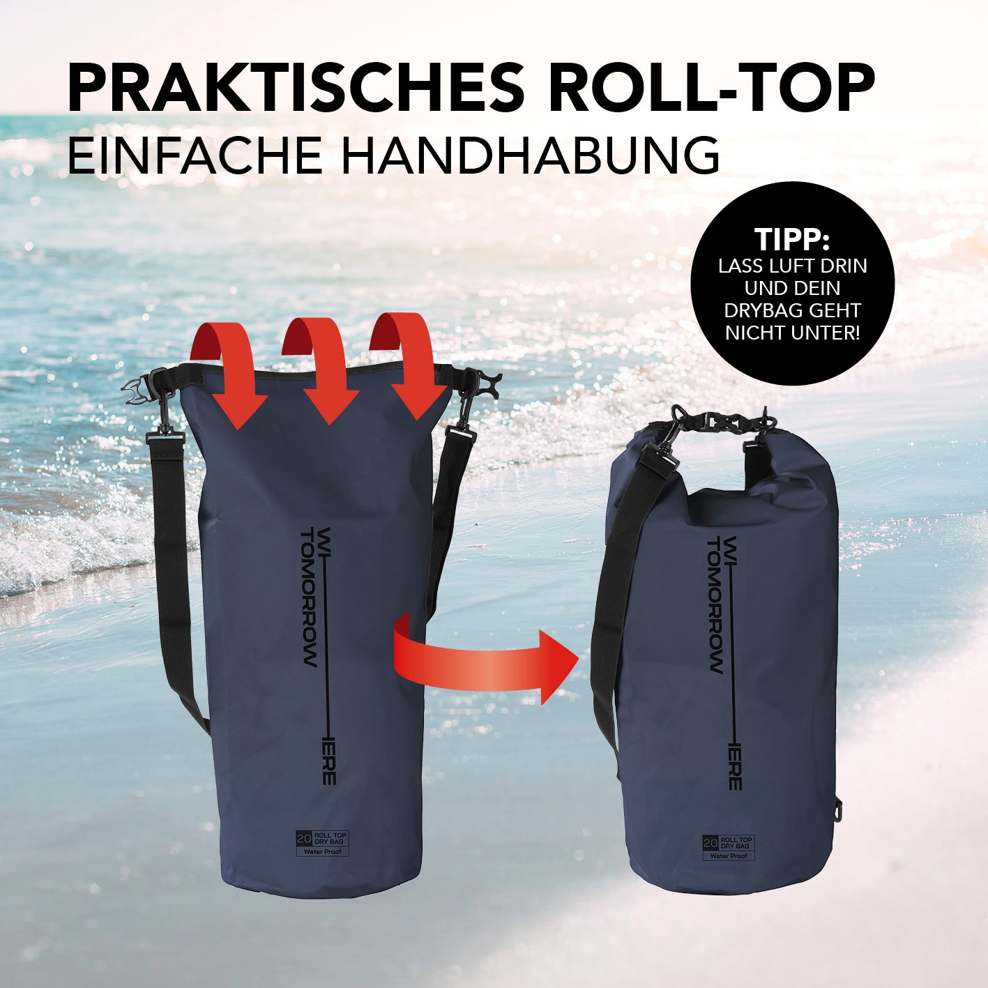 Dry Bag 20L - Style 02 - Dunkelblau