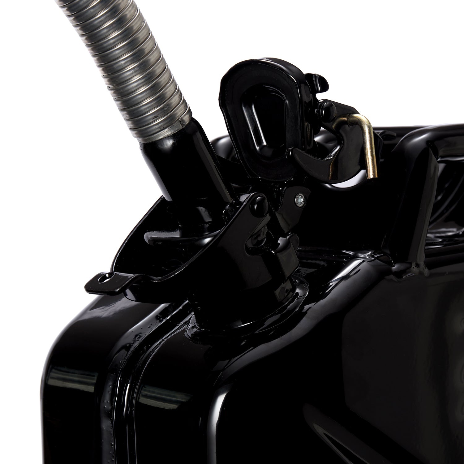 Flexibler Ausgießer für Diesel für Metall-Kraftstoffkanister - Schwarz, passend für 5-20 Liter Dieselkanister, mit Entlüftungskanal und Filter.