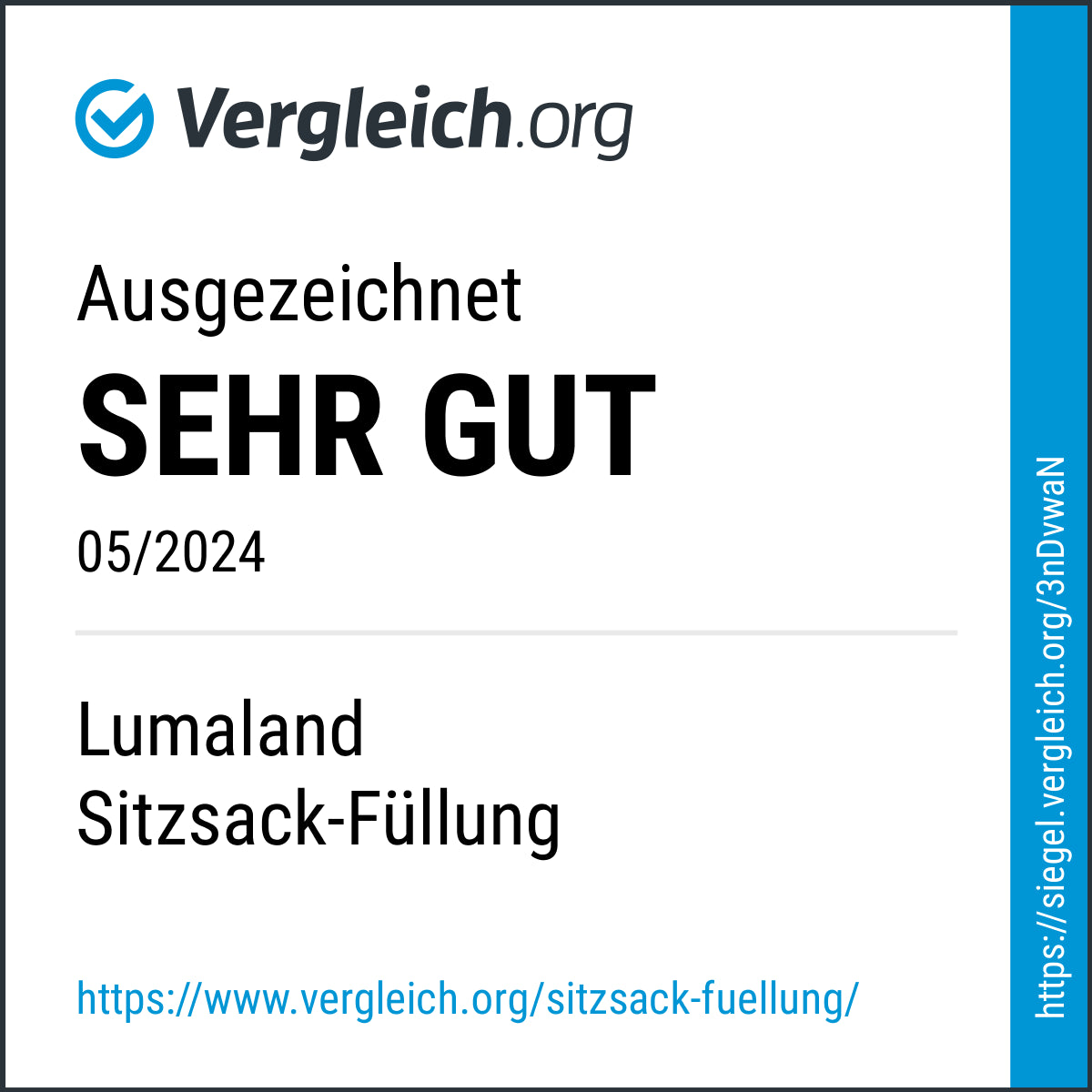 EPS Perlen (300 L) - Sitzsack Füllung von Lumaland, Premium Nachfüllpack, geruchsarm und langlebig, Made in Germany, Sitzsackfüllung sehr gut bewertet.