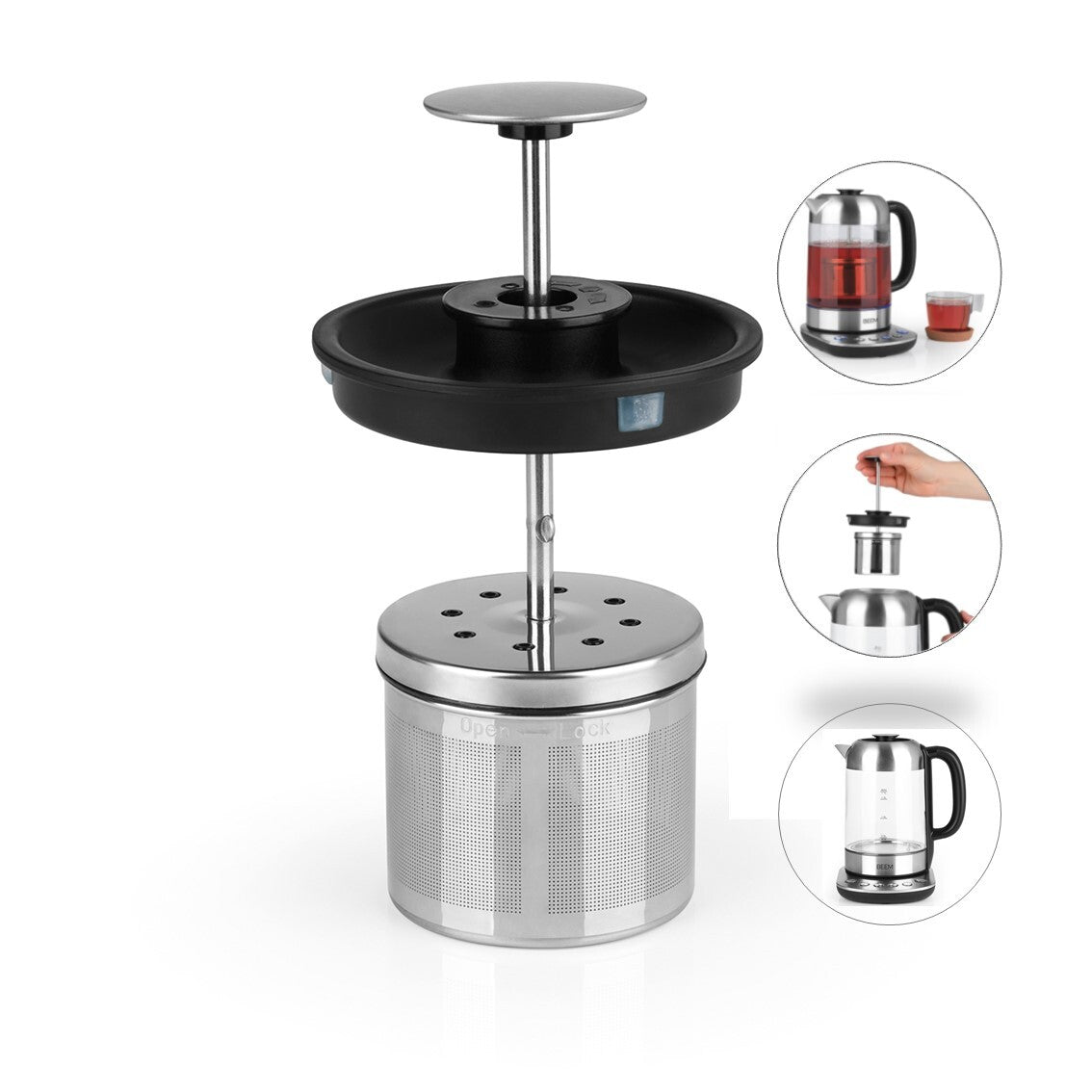 TEATIME II Edelstahl-Teesieb mit Deckel - 60 g