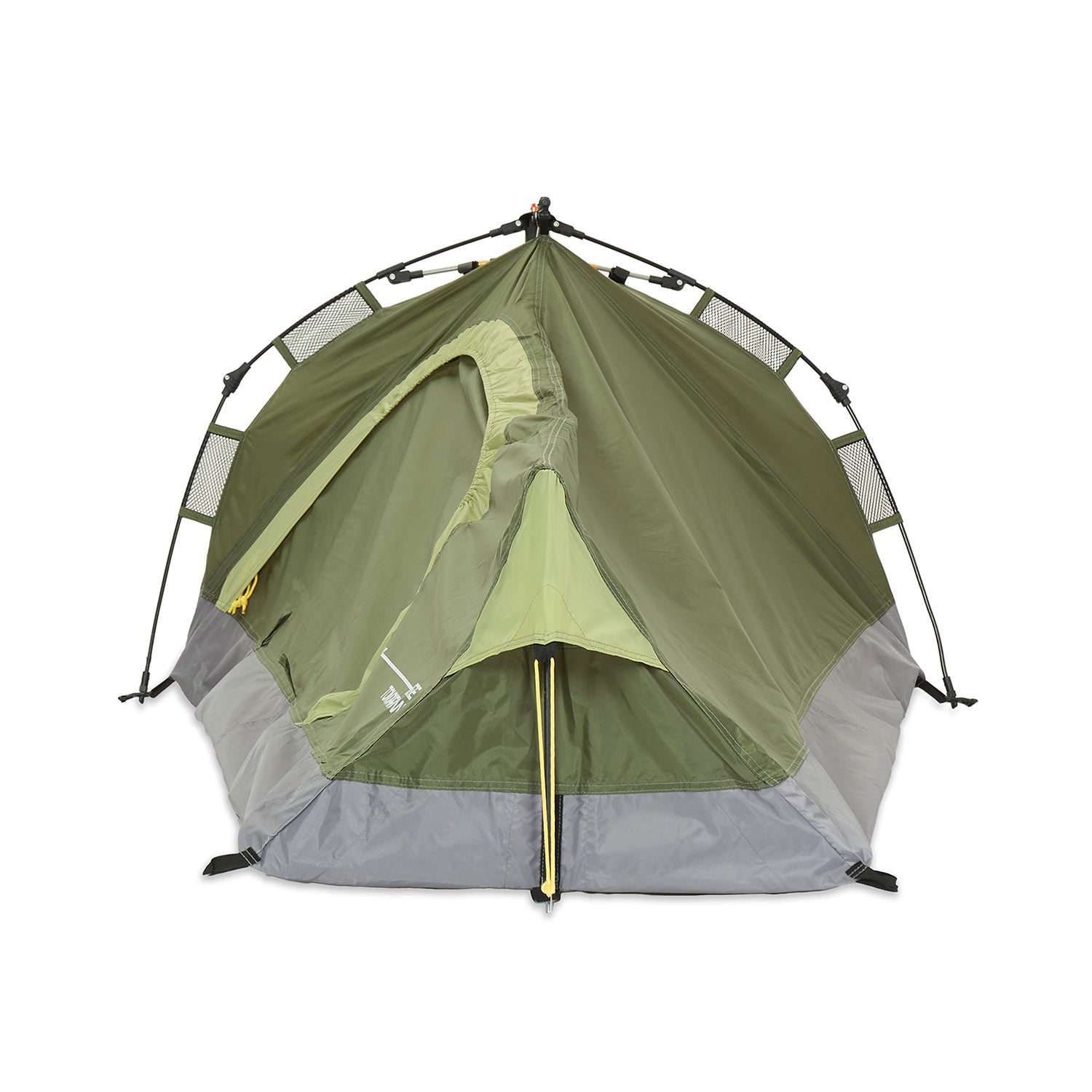 1-Personen-Zelt - Dreieck - 225x100x57 cm - Grün, ultraleichtes Wanderzelt mit Lüftung, Sonnenschutz und schnellem Quick Up Aufbau.