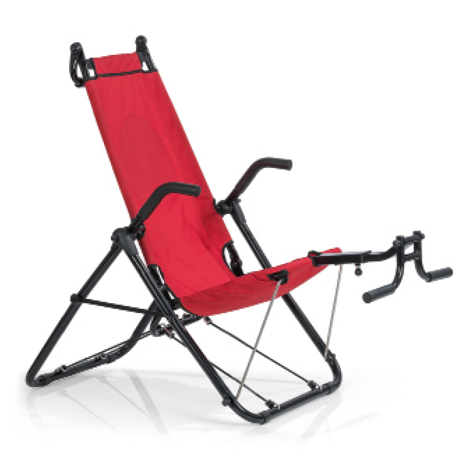 Inversionstrainer Deluxe Heimtrainer in Rot zur Stärkung von Rücken, Bauch, Rumpf & Beinen, klappbar und belastbar bis 120 kg.