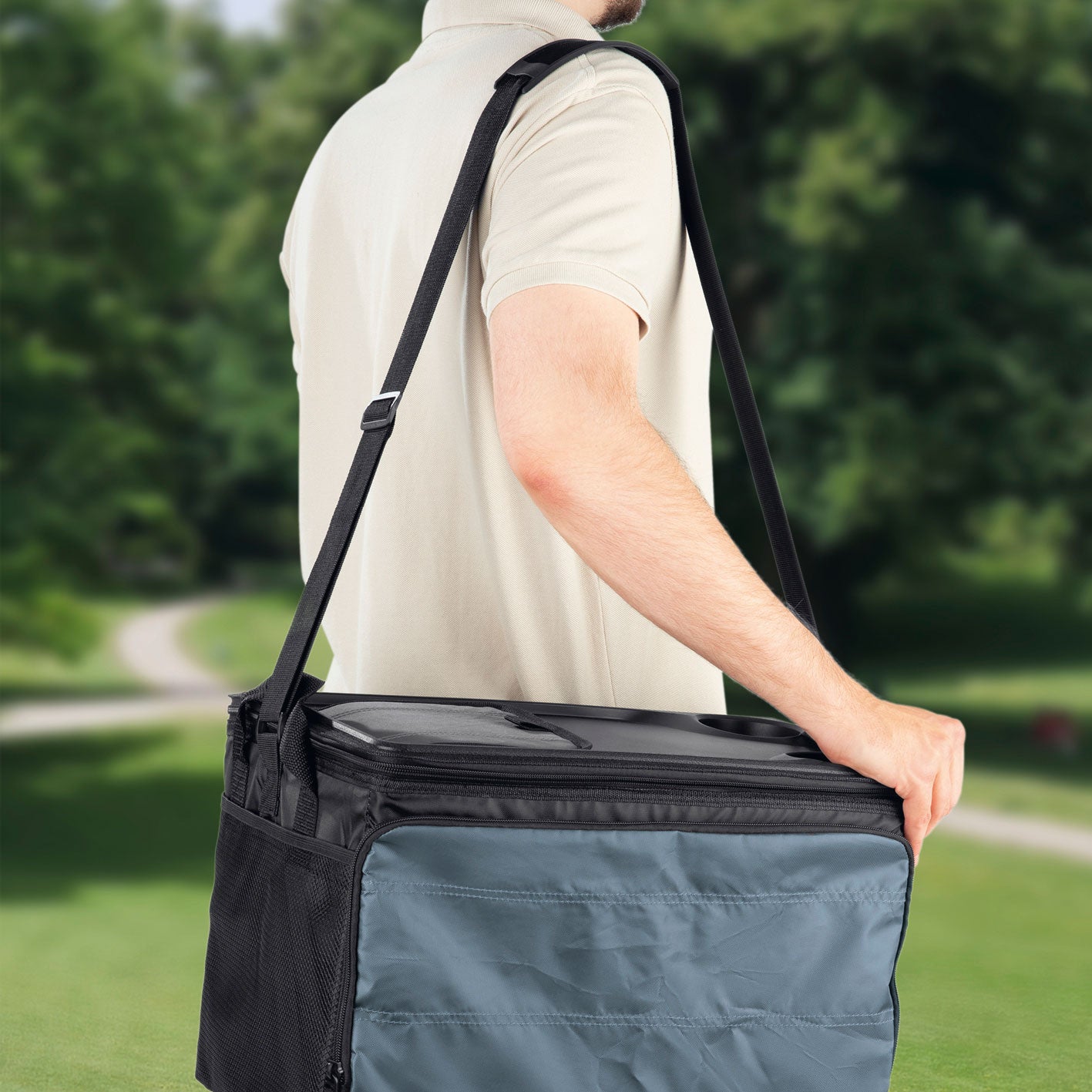 Kühltasche faltbar - 30 l - schwarz/dunkelgrau