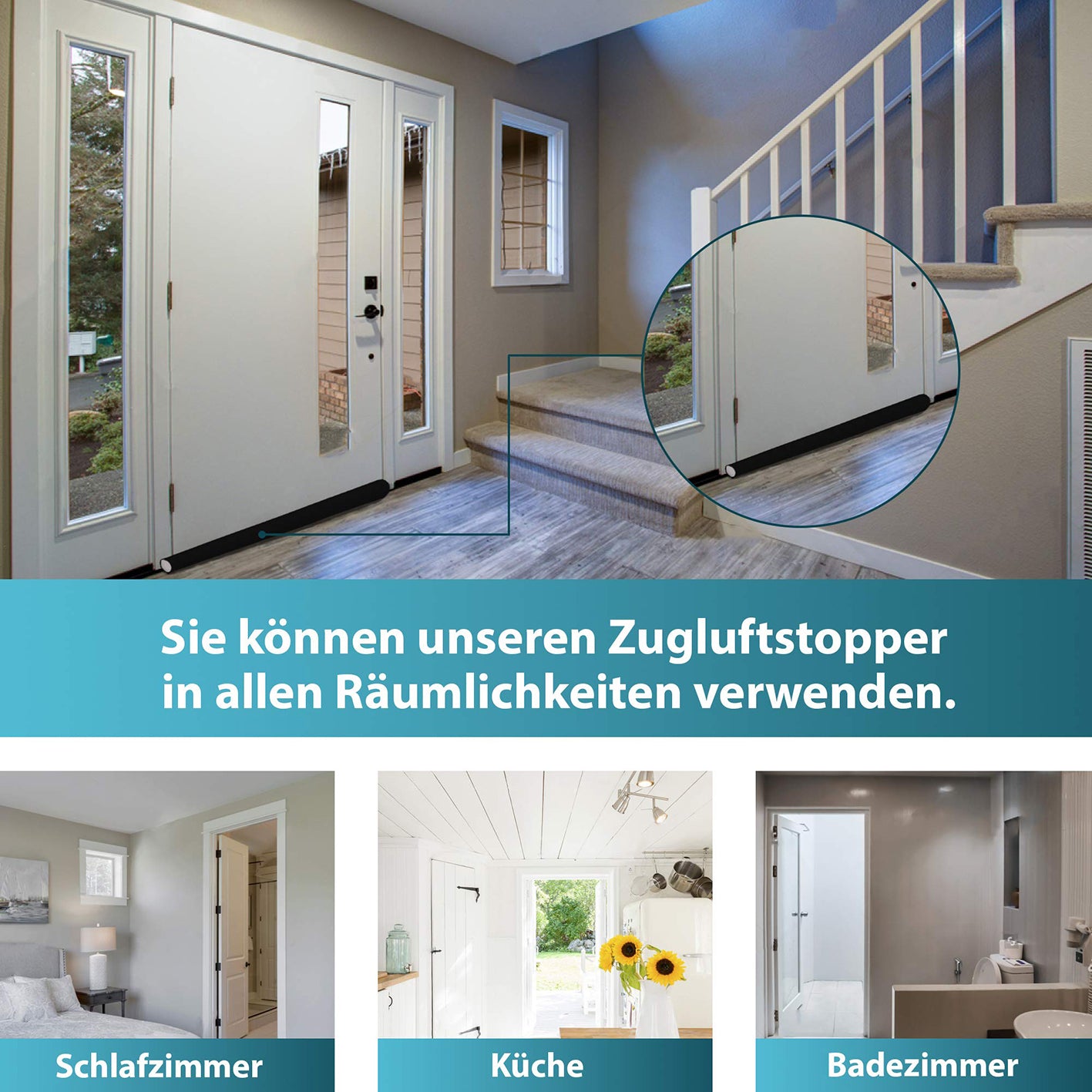 Zugluftstopper für Türen 2er-Set